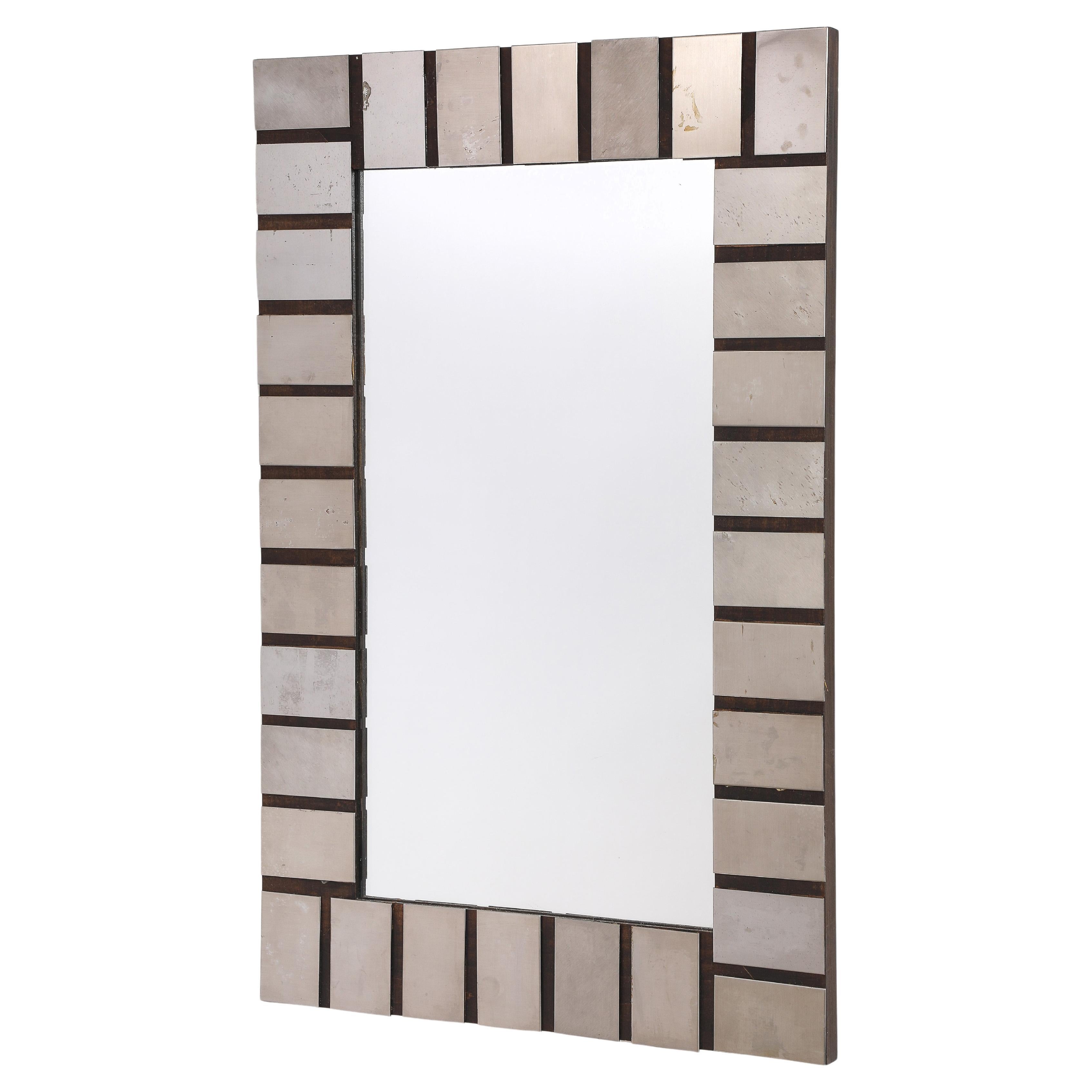 Espejo "facetado" de aluminio, España Años 70 en venta
