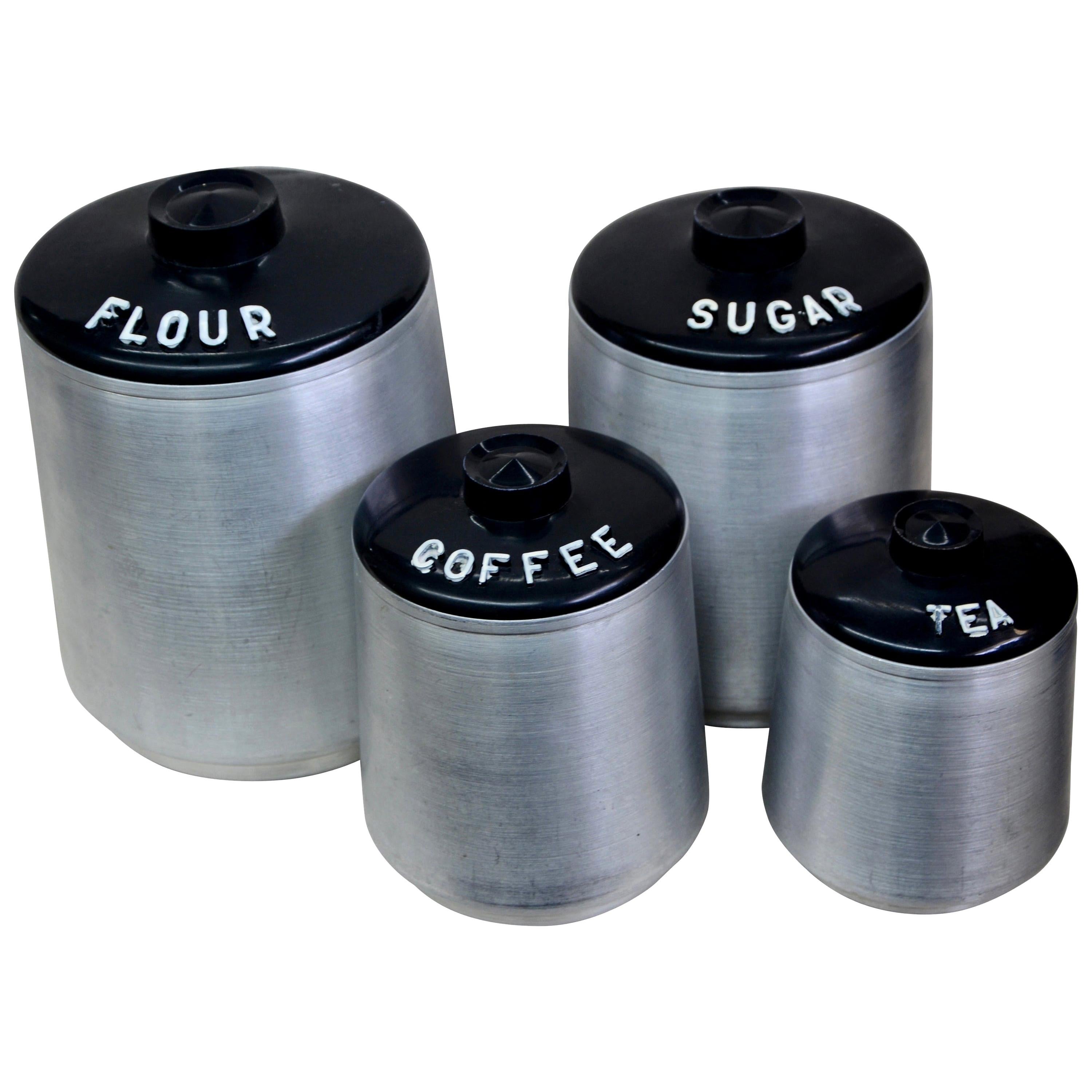 Aluminum Four-Piece Canister Set by Kromex For Sale