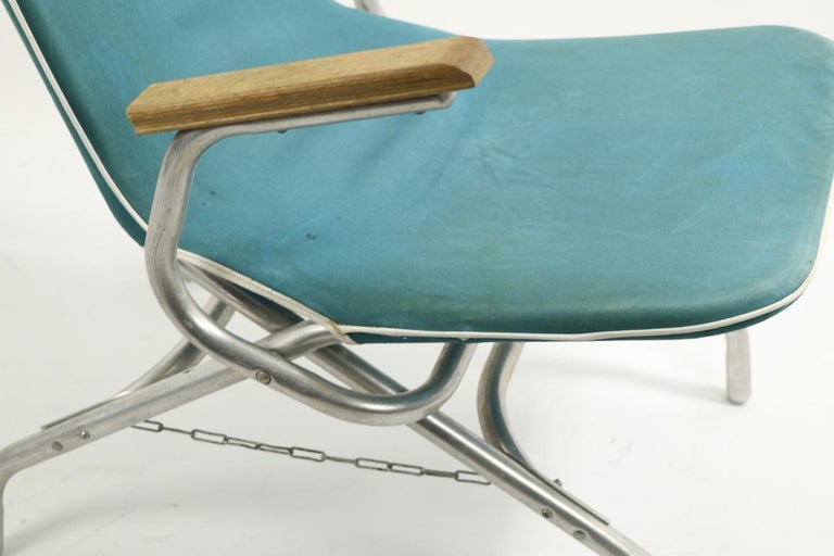20th Century Aluminum Frame Chaise Lounge Patio Garden Chair For Sale
