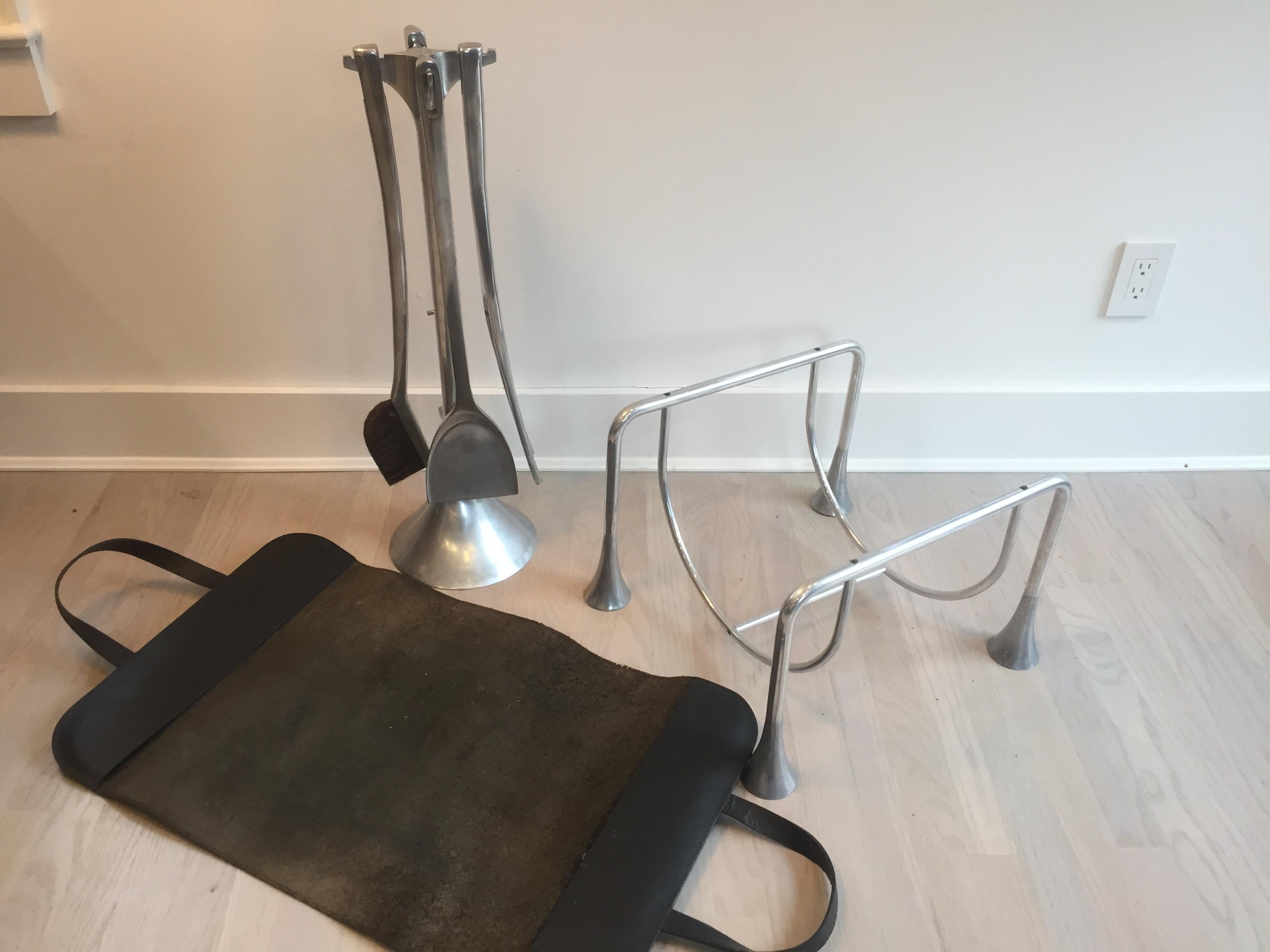 Late 20th Century Aluminum ‘Fuego’ Fireplace Tool Set by Umbra