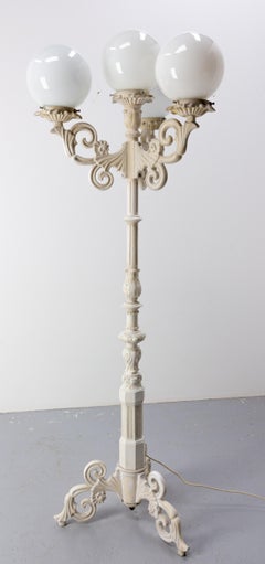 Aluminum Fusion Floor Lamp Street Style Lantern Three Lights, French, circa 1970