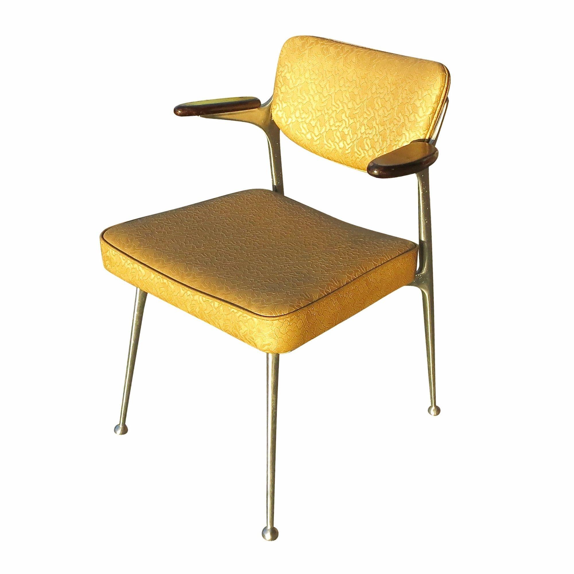 Mid-Century Modern Aluminum Gazelle Armchairs by Shelby Williams, Set of Four For Sale