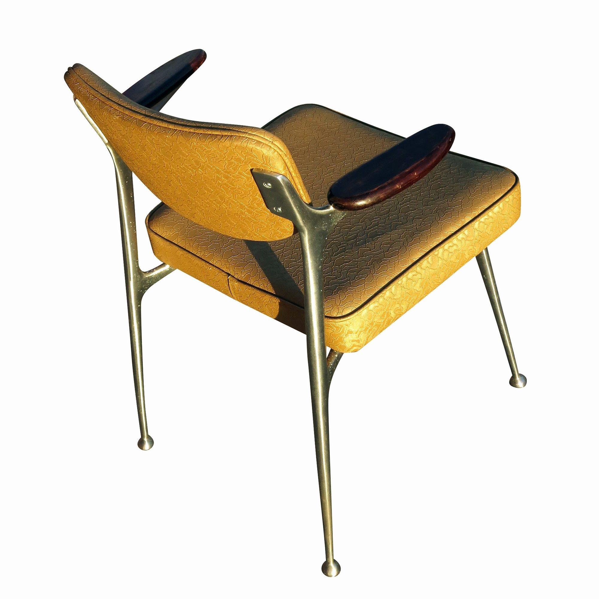 Aluminium-Gazellen-Sessel von Shelby Williams, Vierer-Set (Mitte des 20. Jahrhunderts) im Angebot