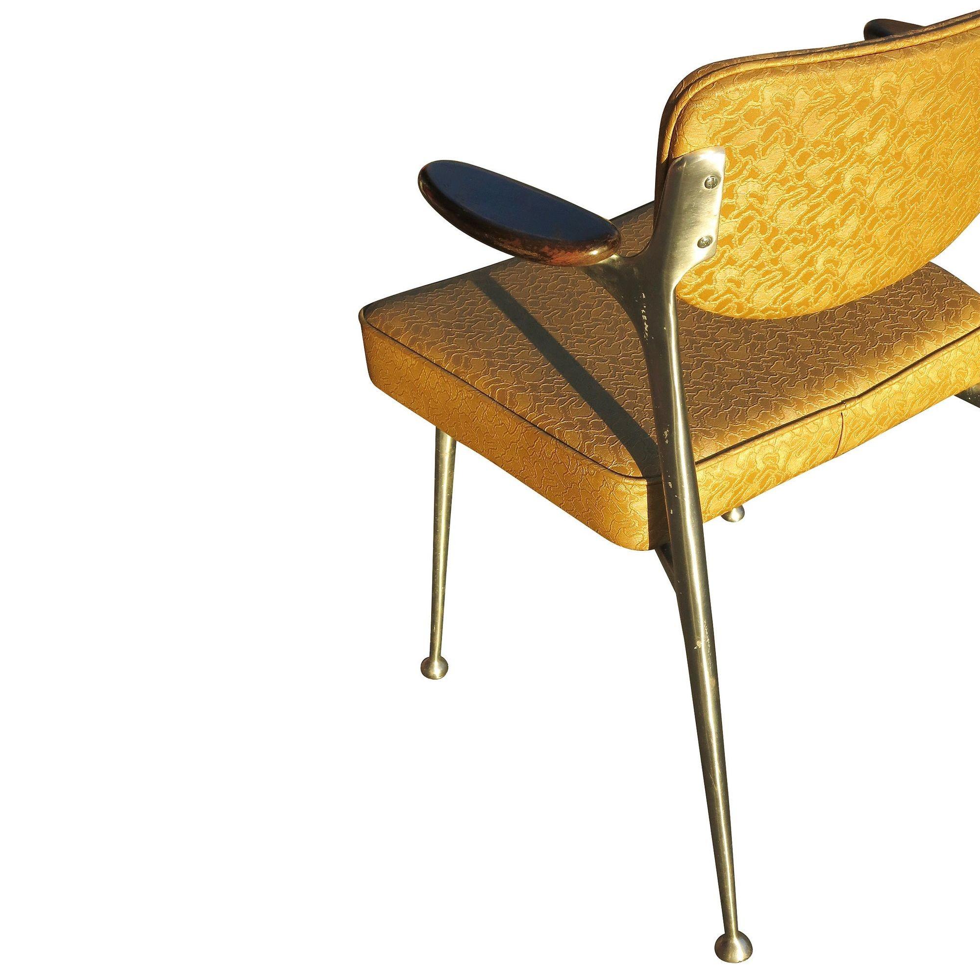 Aluminium-Gazellen-Sessel von Shelby Williams, Vierer-Set im Angebot 3