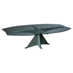 Aluminum & Glass Dining Table, “Alada”, attr. to O. Tusquets for Casas, Spain