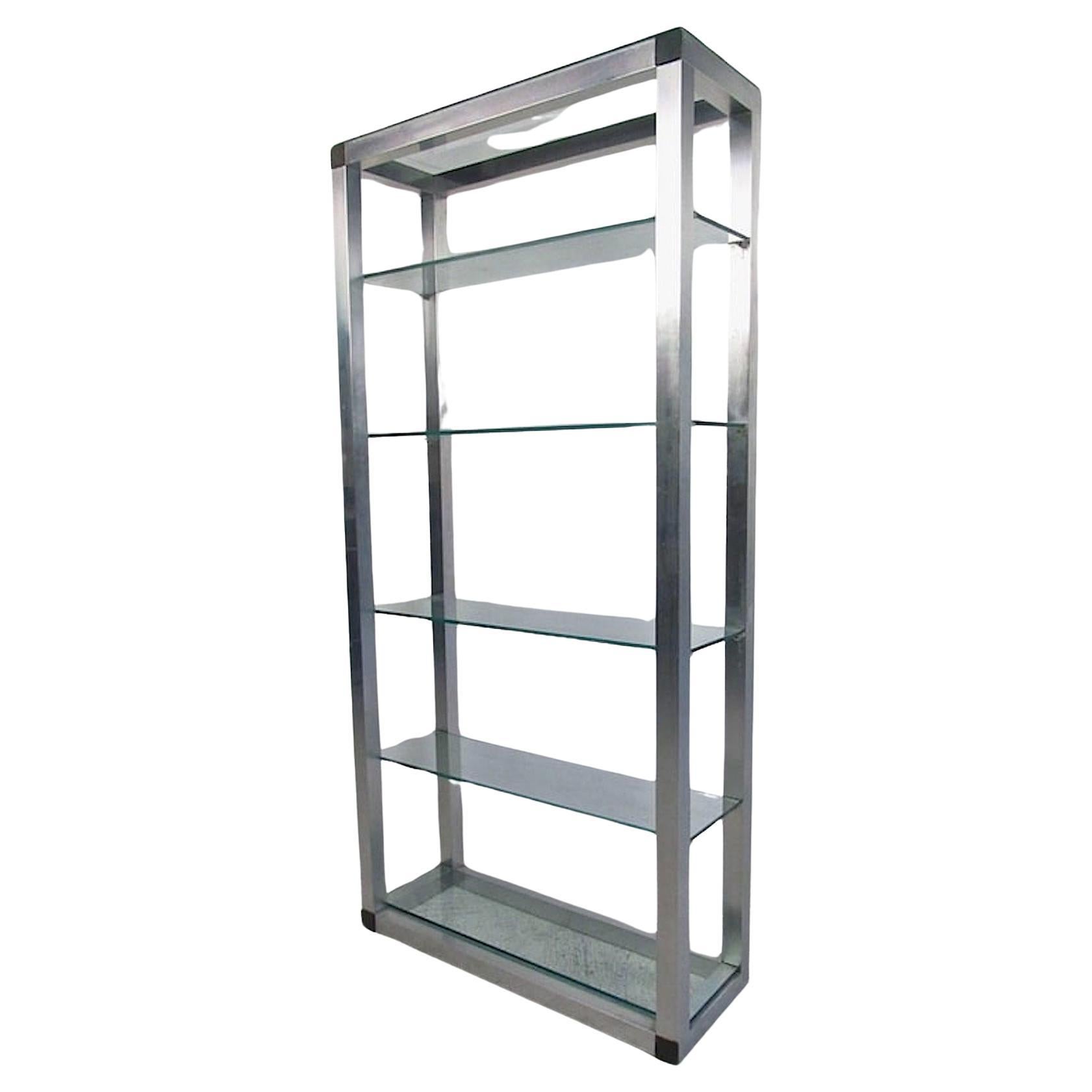 Aluminum & Glass Display Shelf For Sale