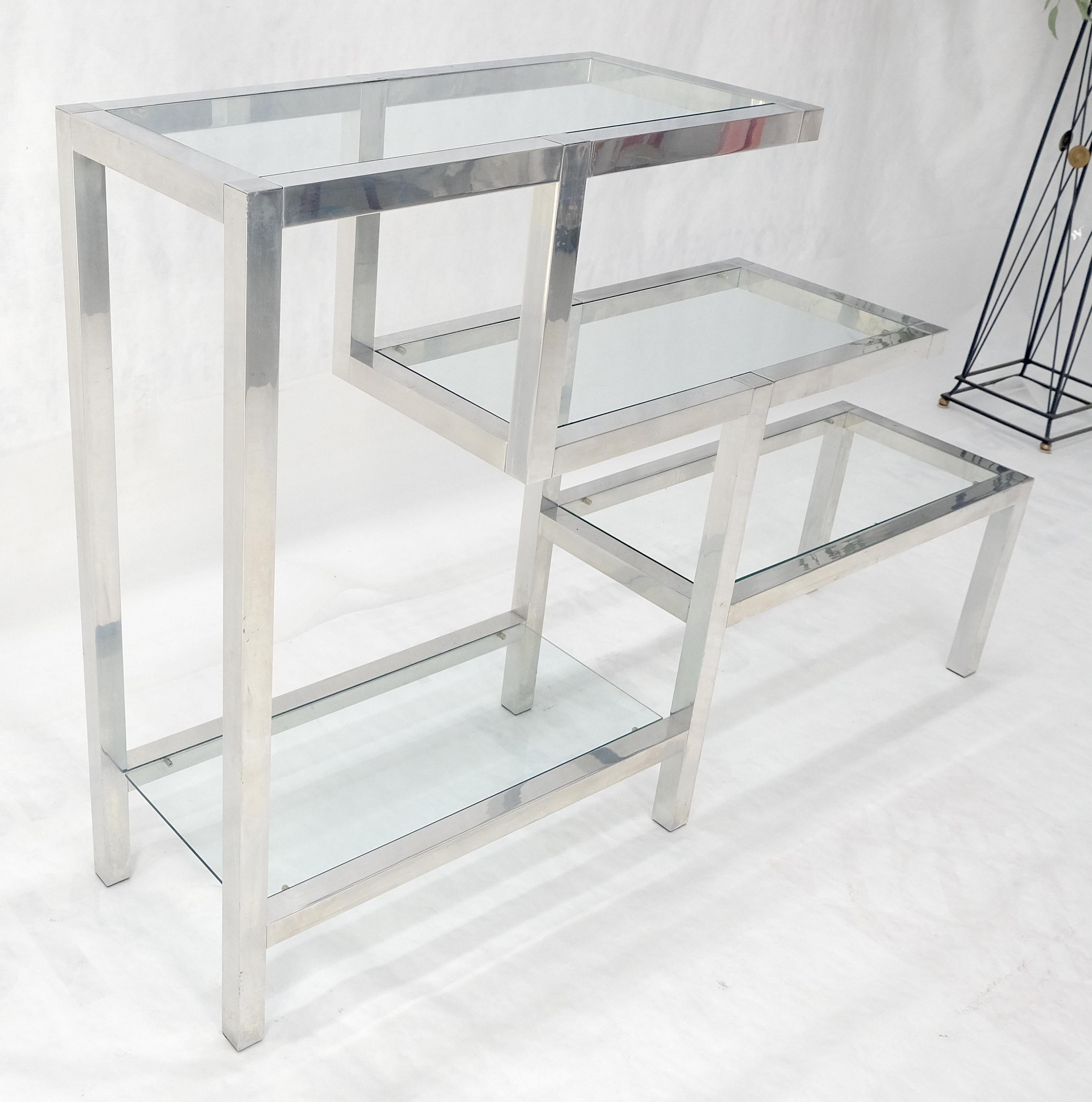 Ripiani in alluminio e vetro Stile Tavolo Etagere a parete in vendita 3