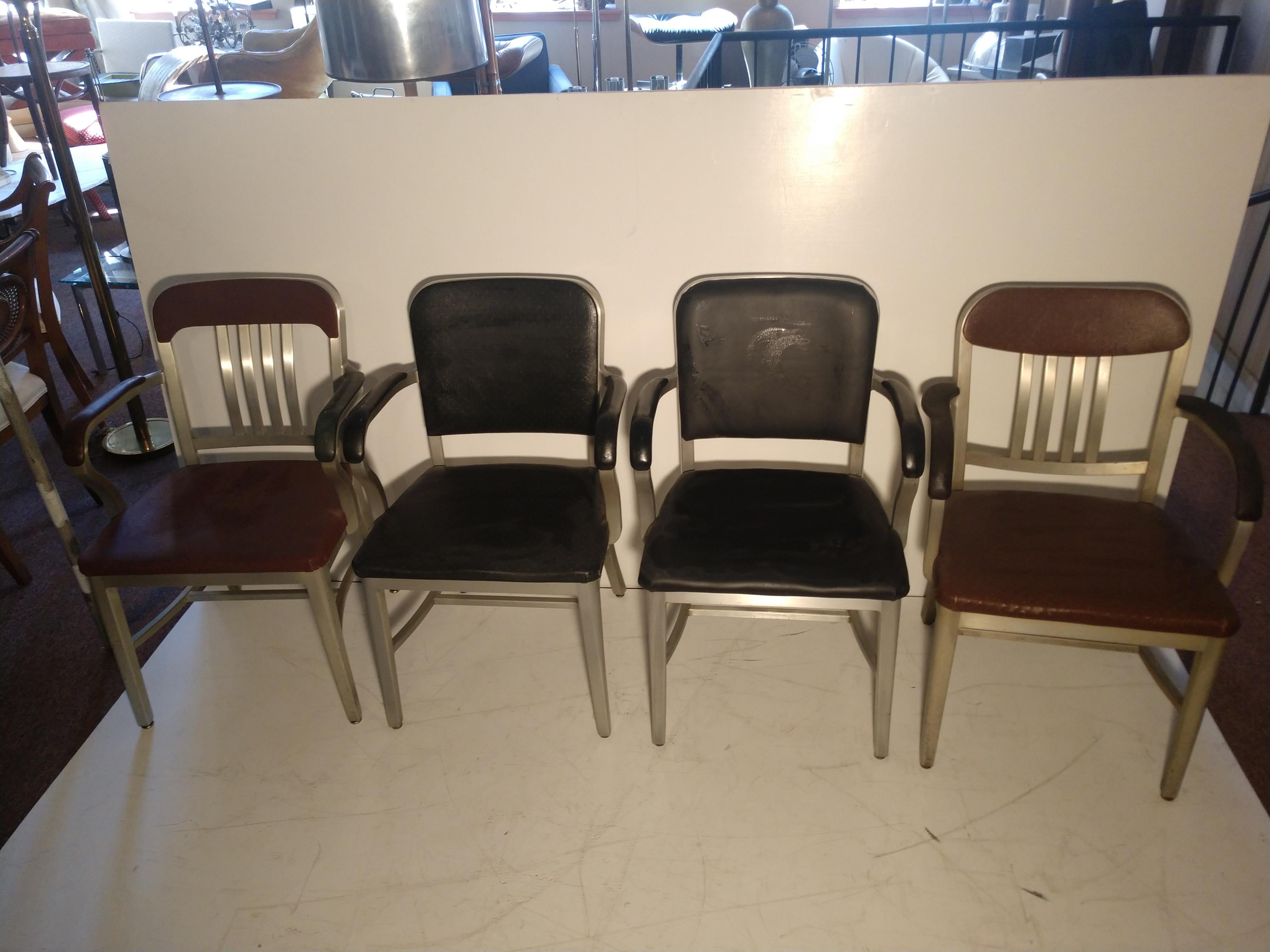 Aluminum Good Form Navy + Art Metal Construction Chairs Remington Rand 2
