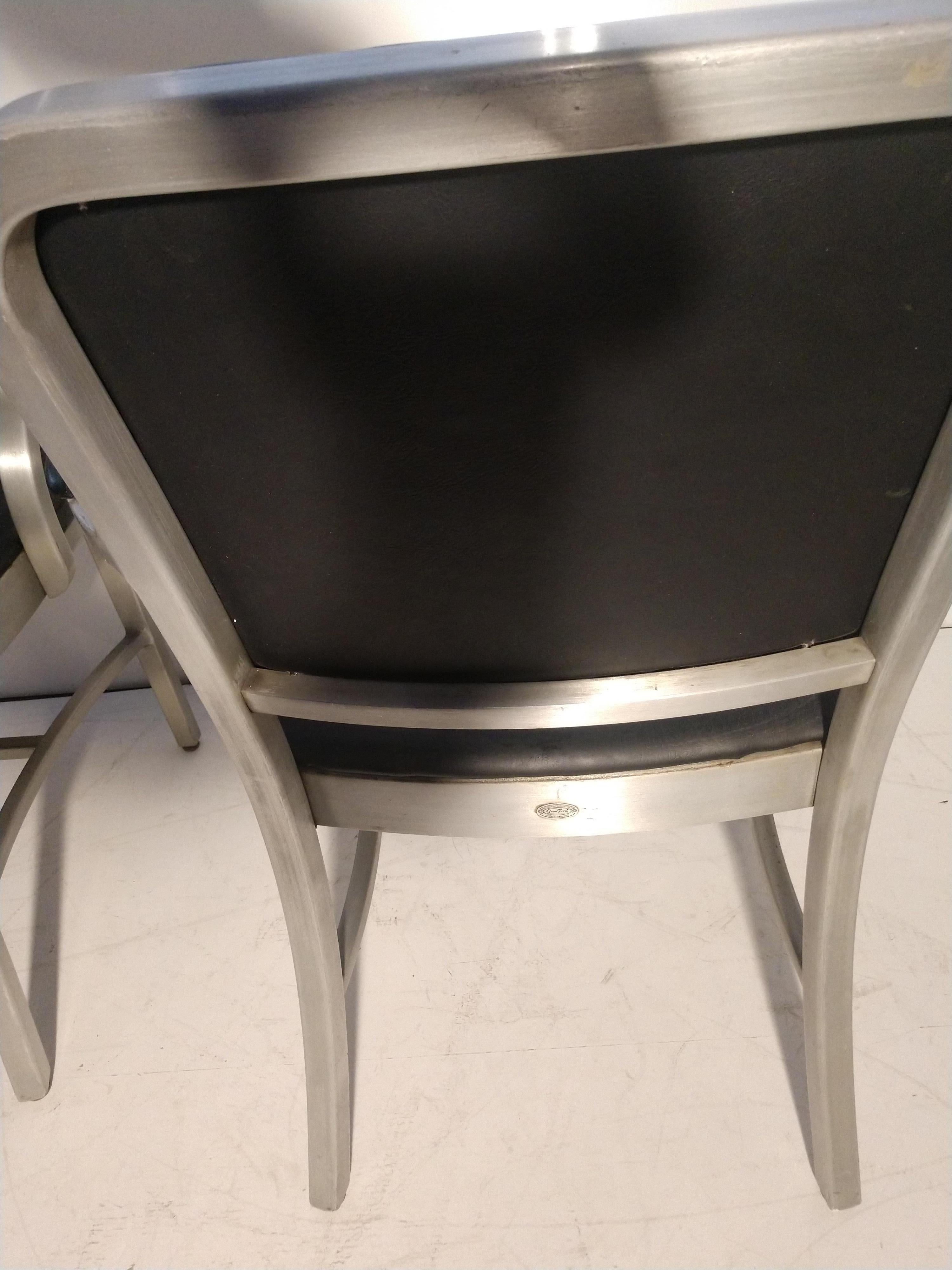 American Aluminum Good Form Navy + Art Metal Construction Chairs Remington Rand