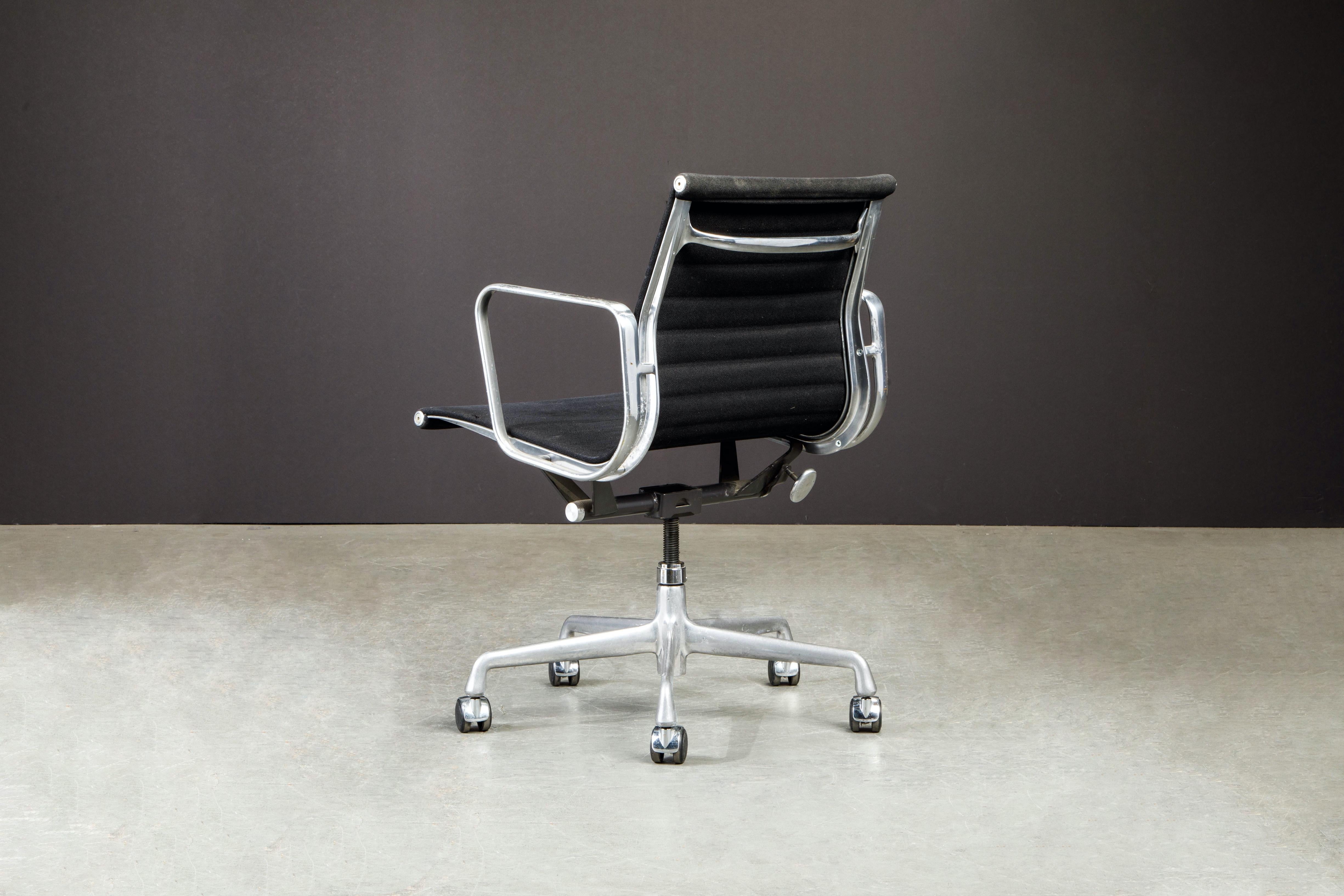 American Aluminum Group Desk Chairs by Charles Eames for Herman Miller, Signed For Sale