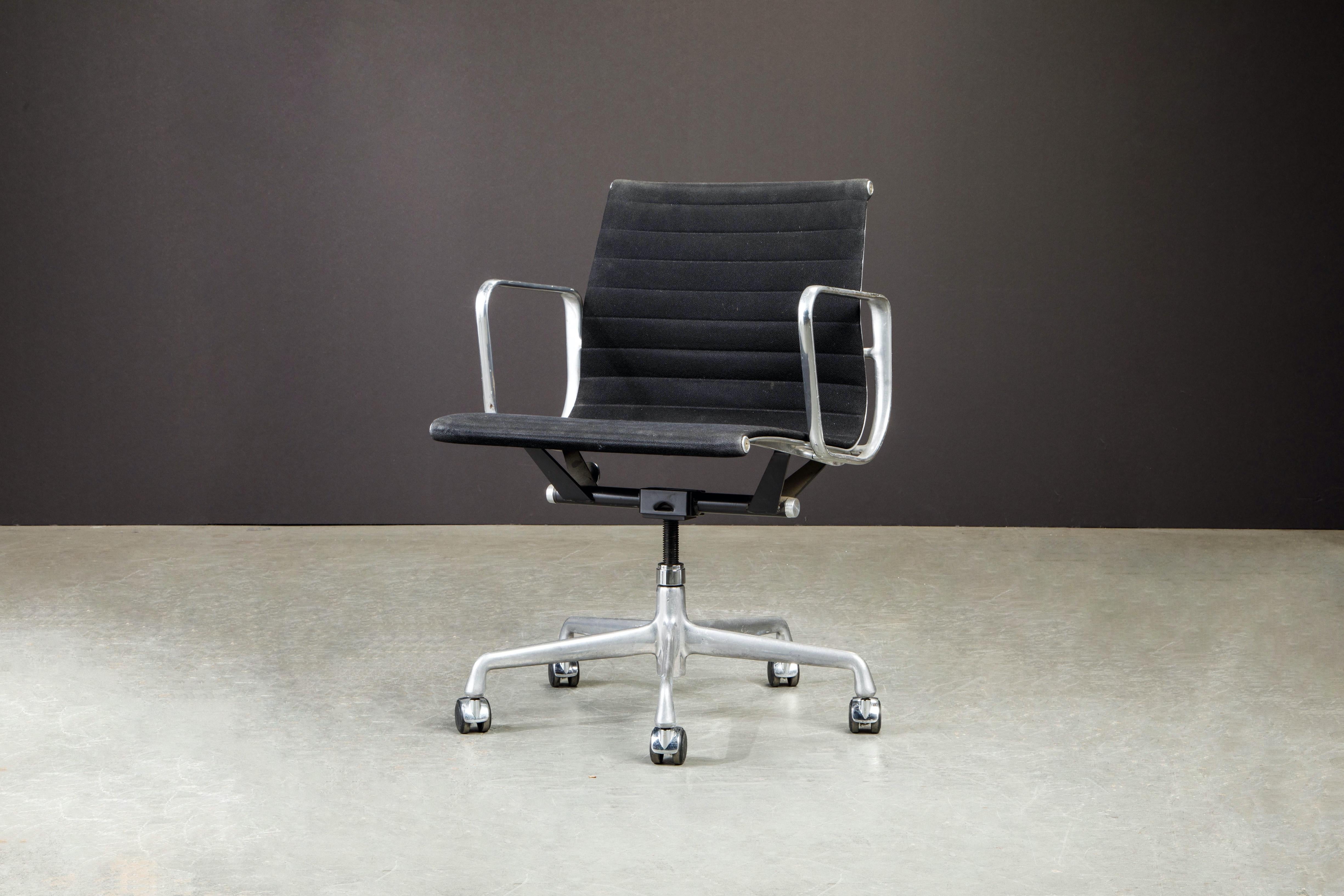 Contemporary Aluminum Group Desk Chairs by Charles Eames for Herman Miller, Signed For Sale