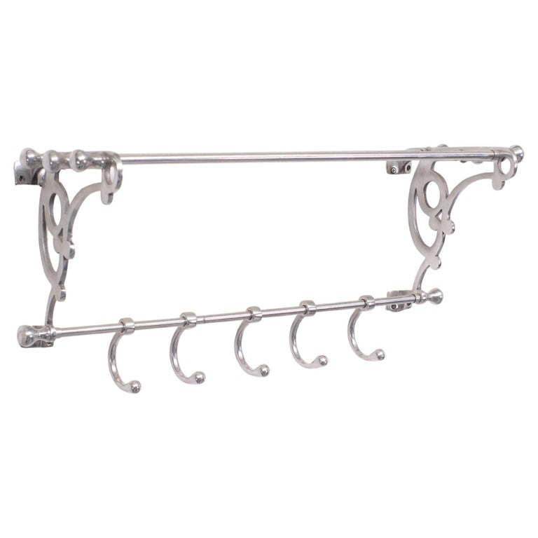 Hanging Ranck Aluminum Hanging Coat Rack Art Deco Style, 1980s For Sale at 1stDibs
