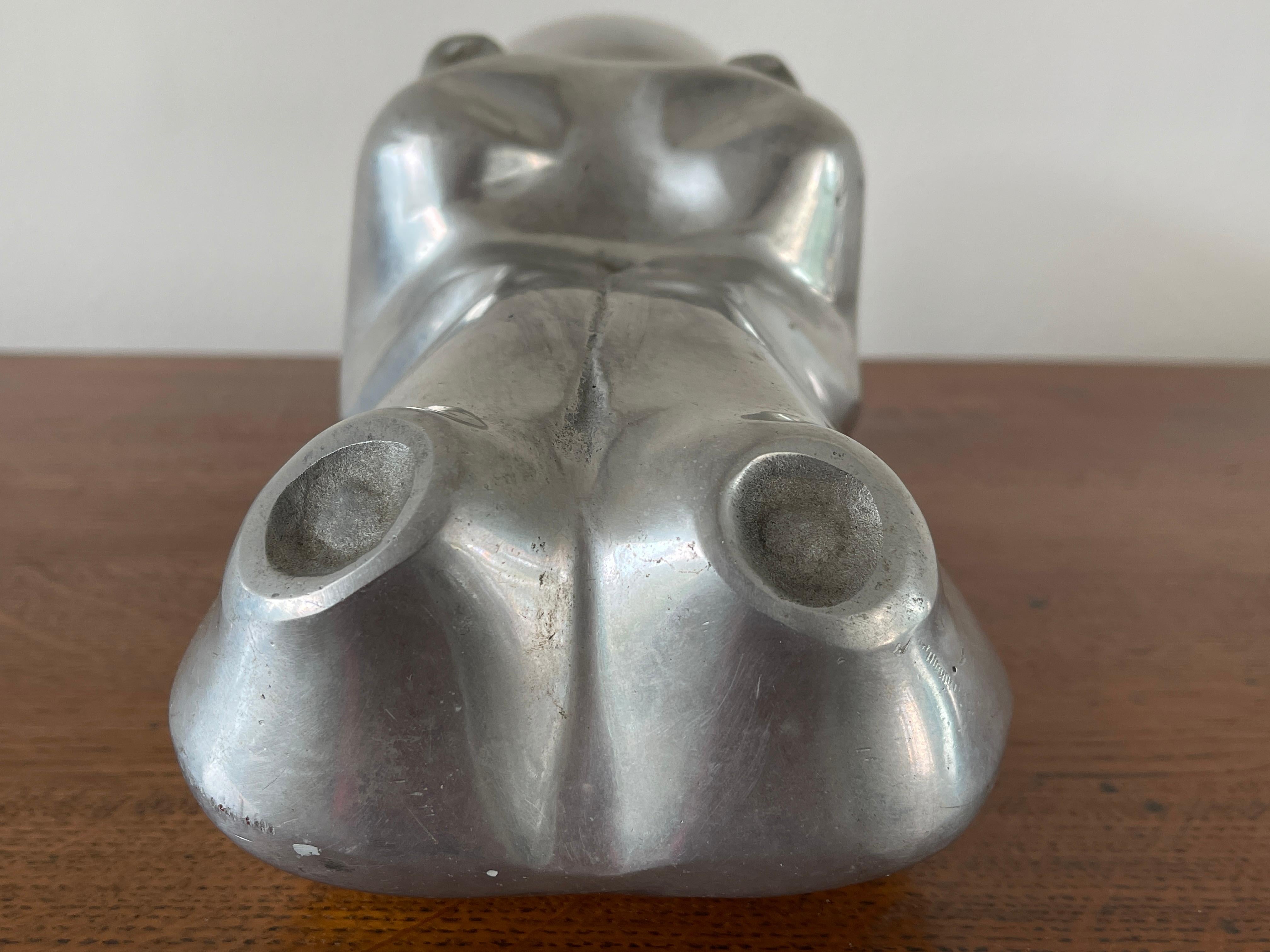 Aluminum Hippopotamus Sculpture by David Parkin 1