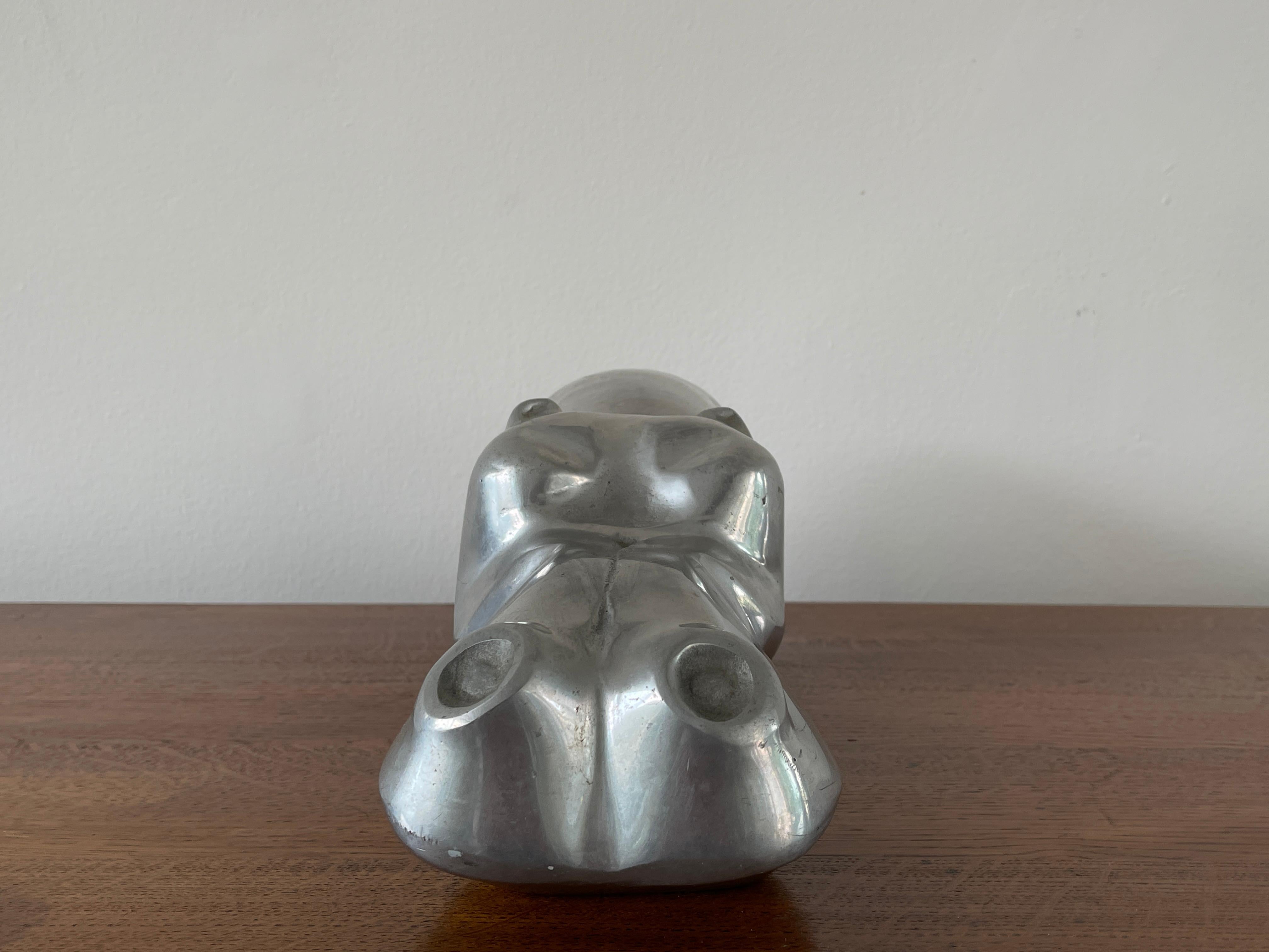 Aluminum Hippopotamus Sculpture by David Parkin 2