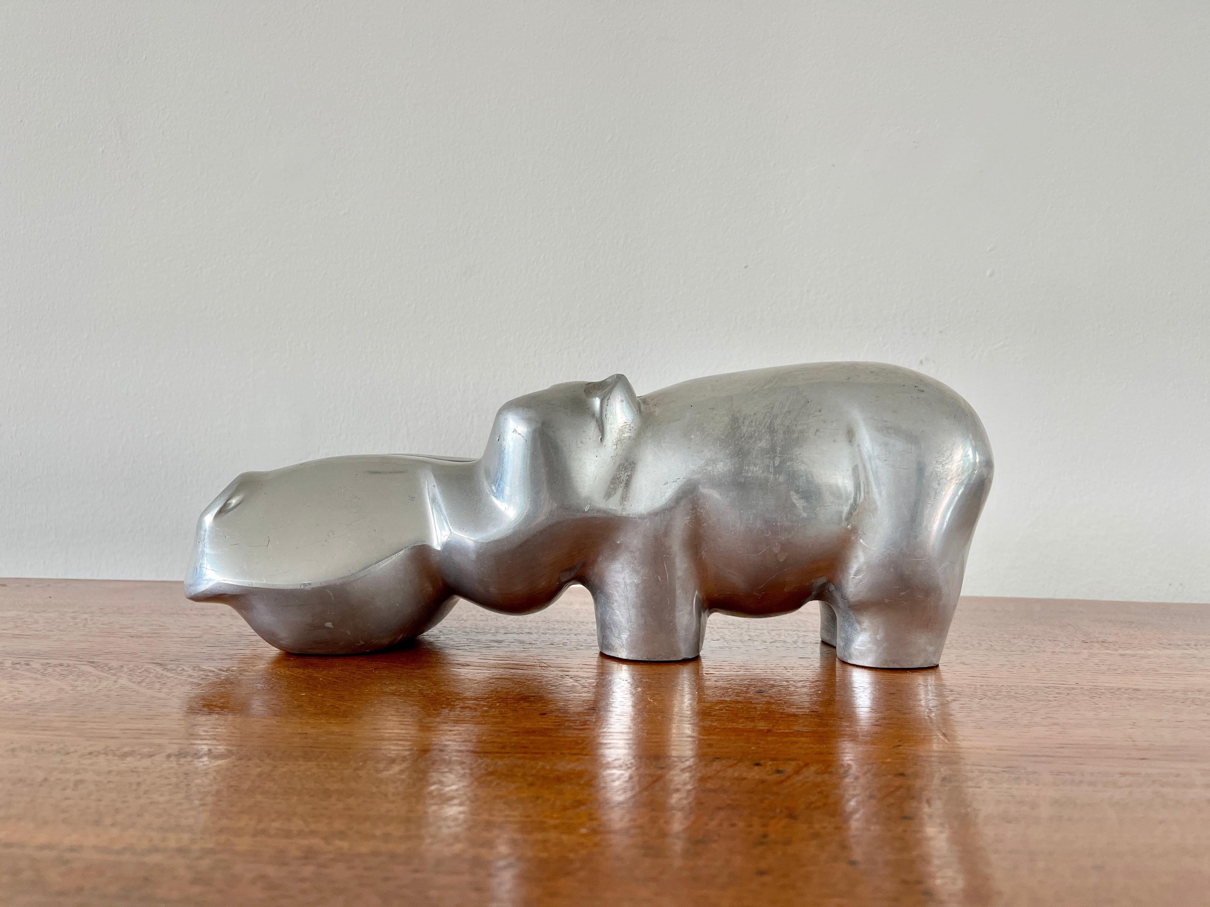 Aluminum Hippopotamus Sculpture by David Parkin 4