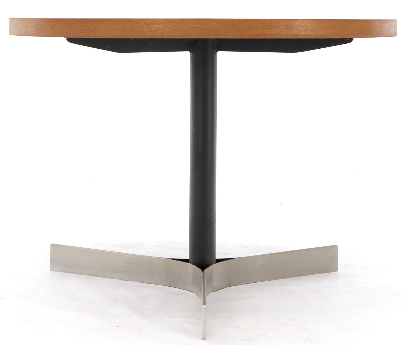 Aluminum Inlay Walnut Top Tri Legged Side End Table 5