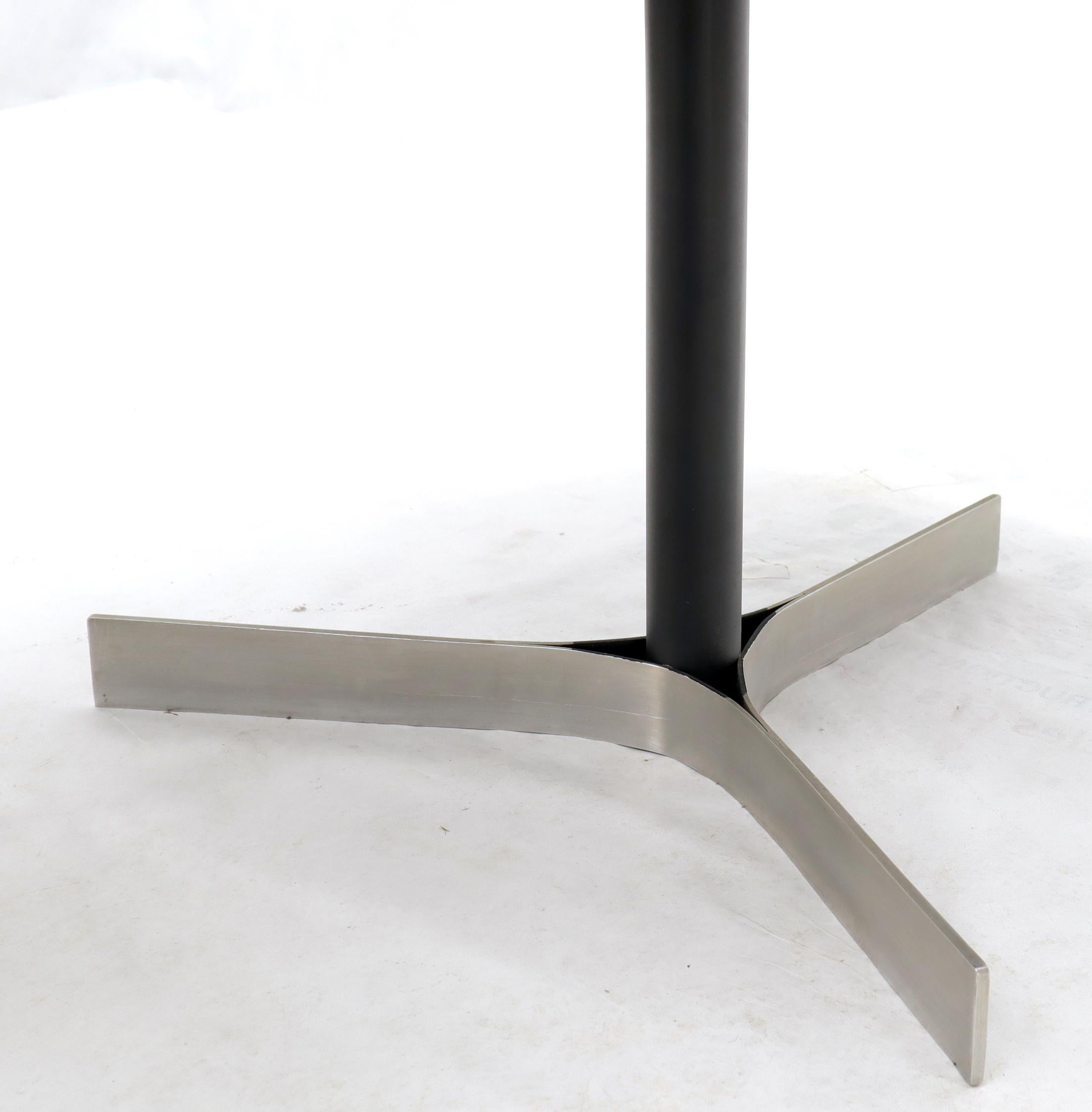 Aluminum Inlay Walnut Top Tri Legged Side End Table In Excellent Condition In Rockaway, NJ