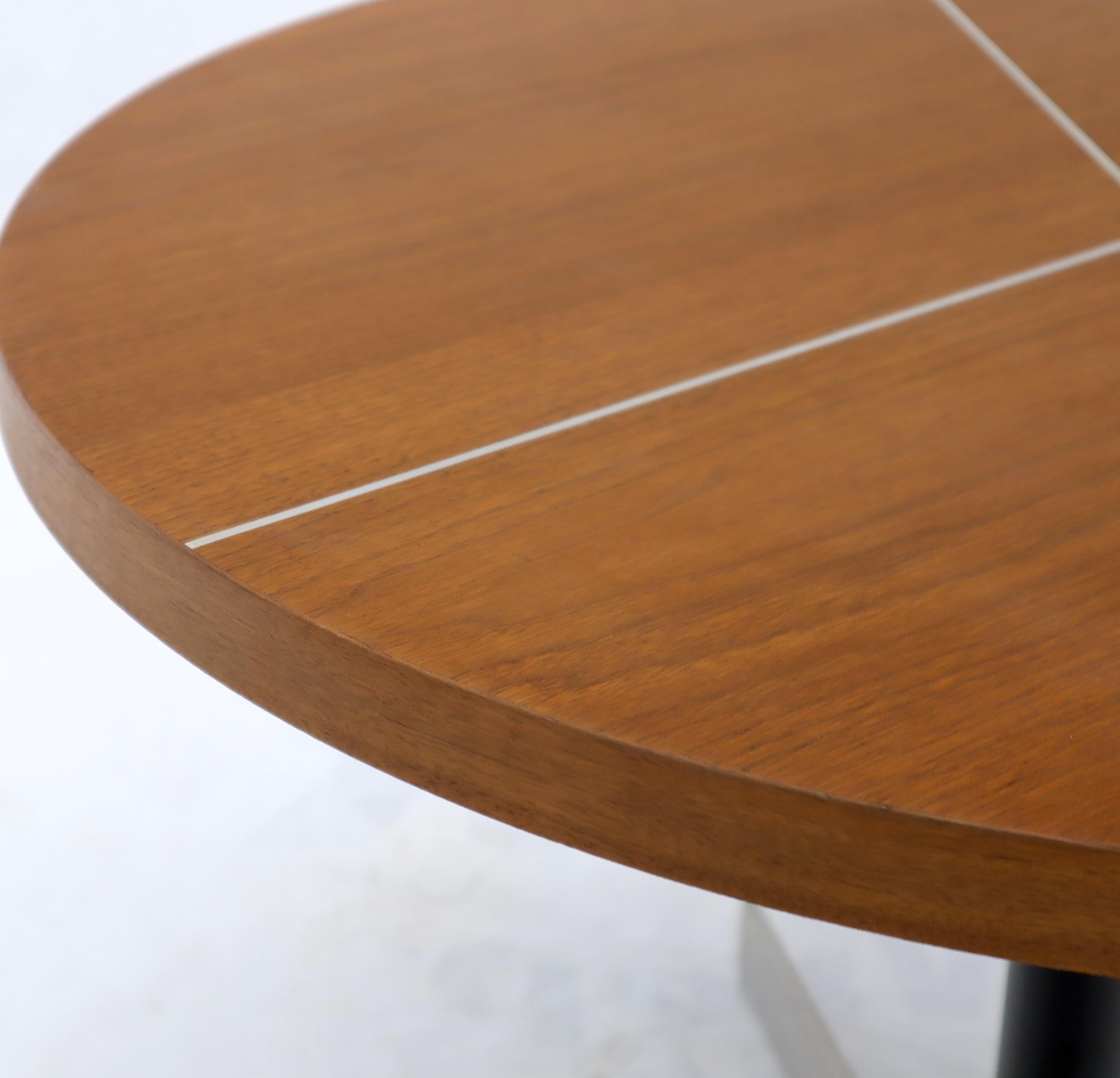 Aluminum Inlay Walnut Top Tri Legged Side End Table 2
