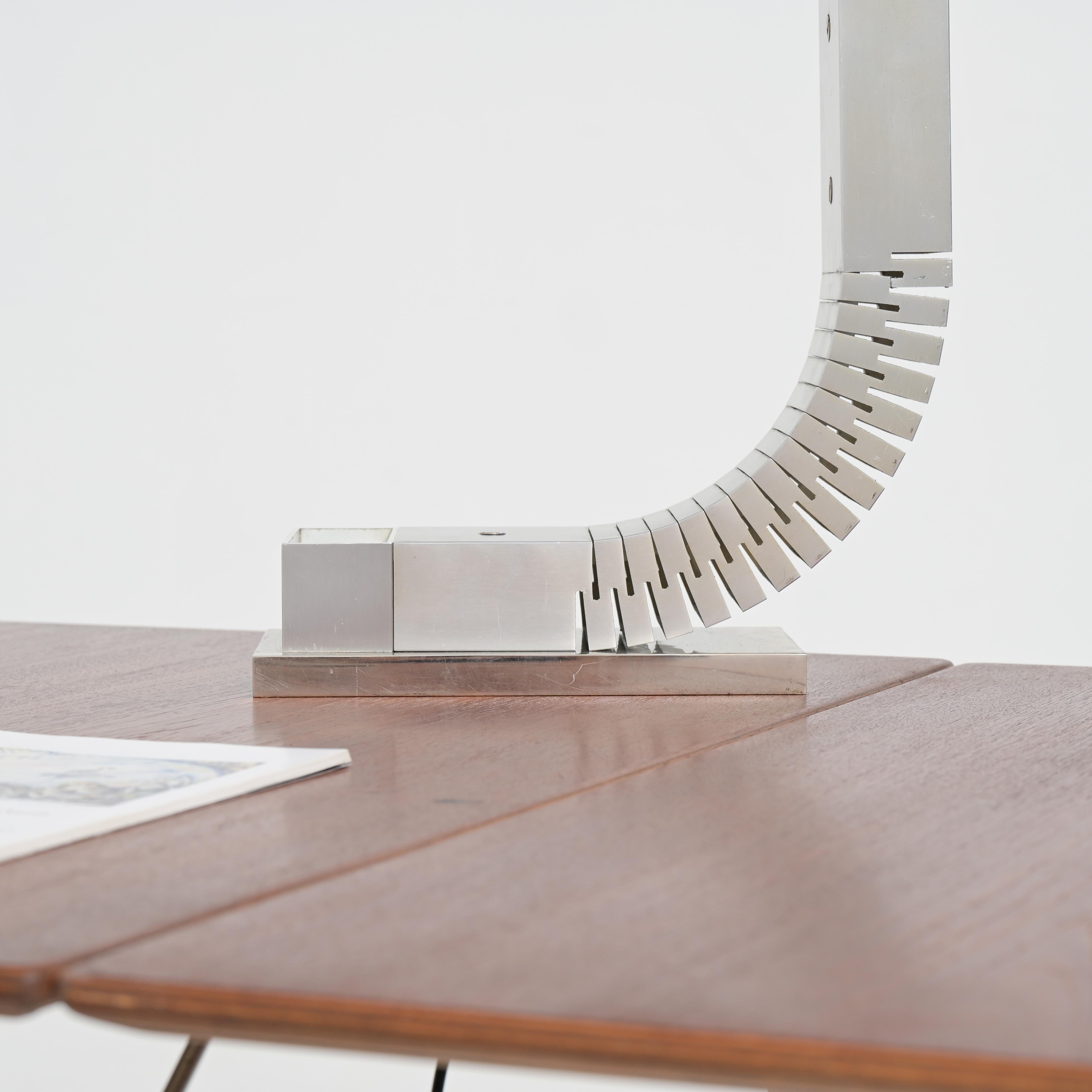 Aluminum Lamp Attributed to Henri Mathieu For Sale 6