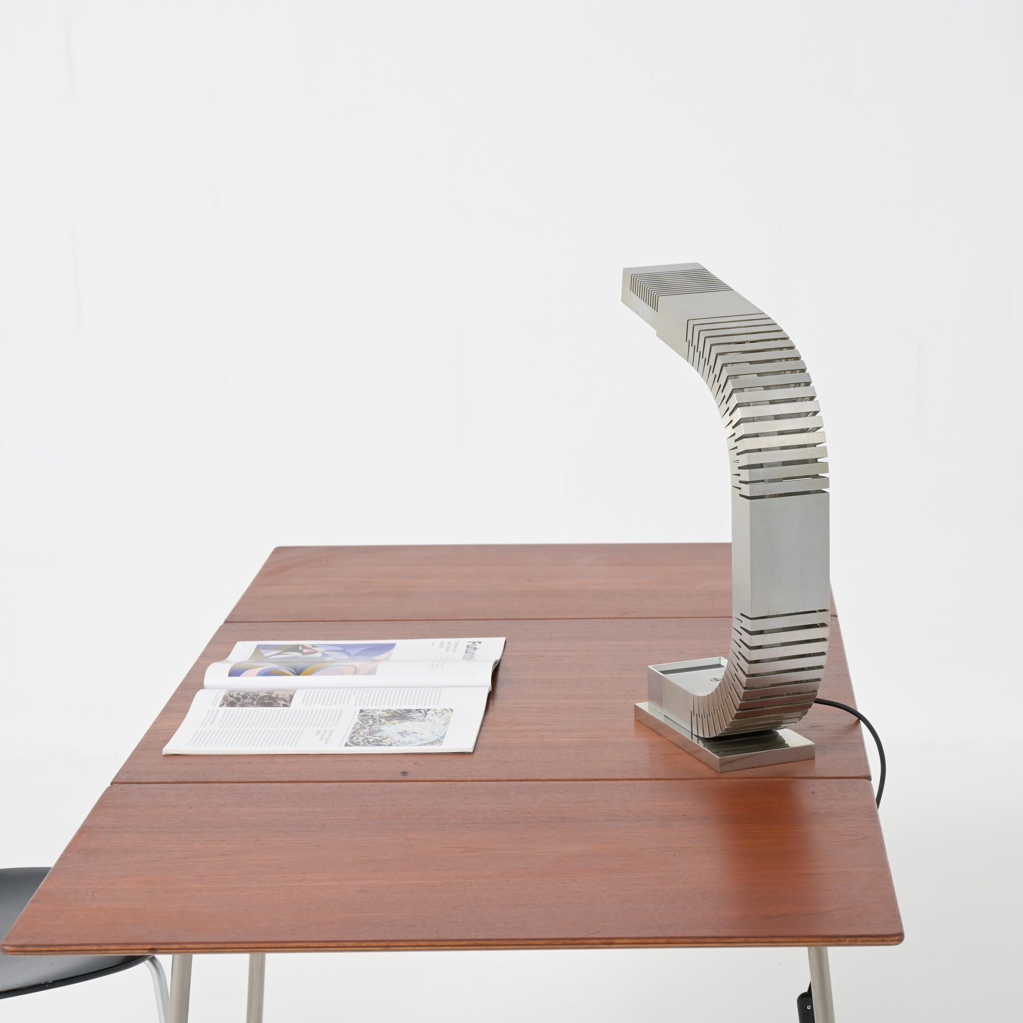 Aluminum Lamp Attributed to Henri Mathieu In Good Condition For Sale In Vlimmeren, BE