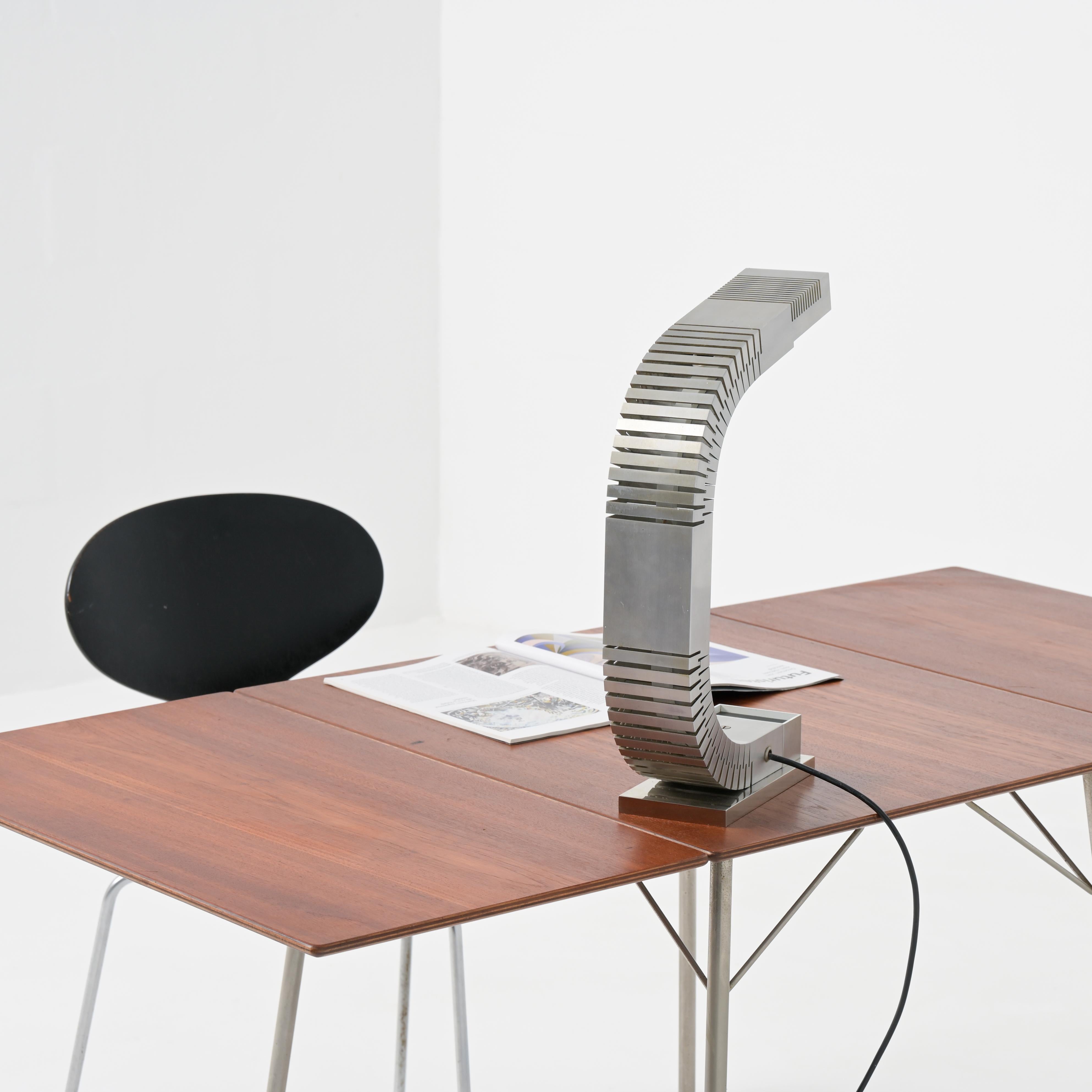 Aluminum Lamp Attributed to Henri Mathieu For Sale 1