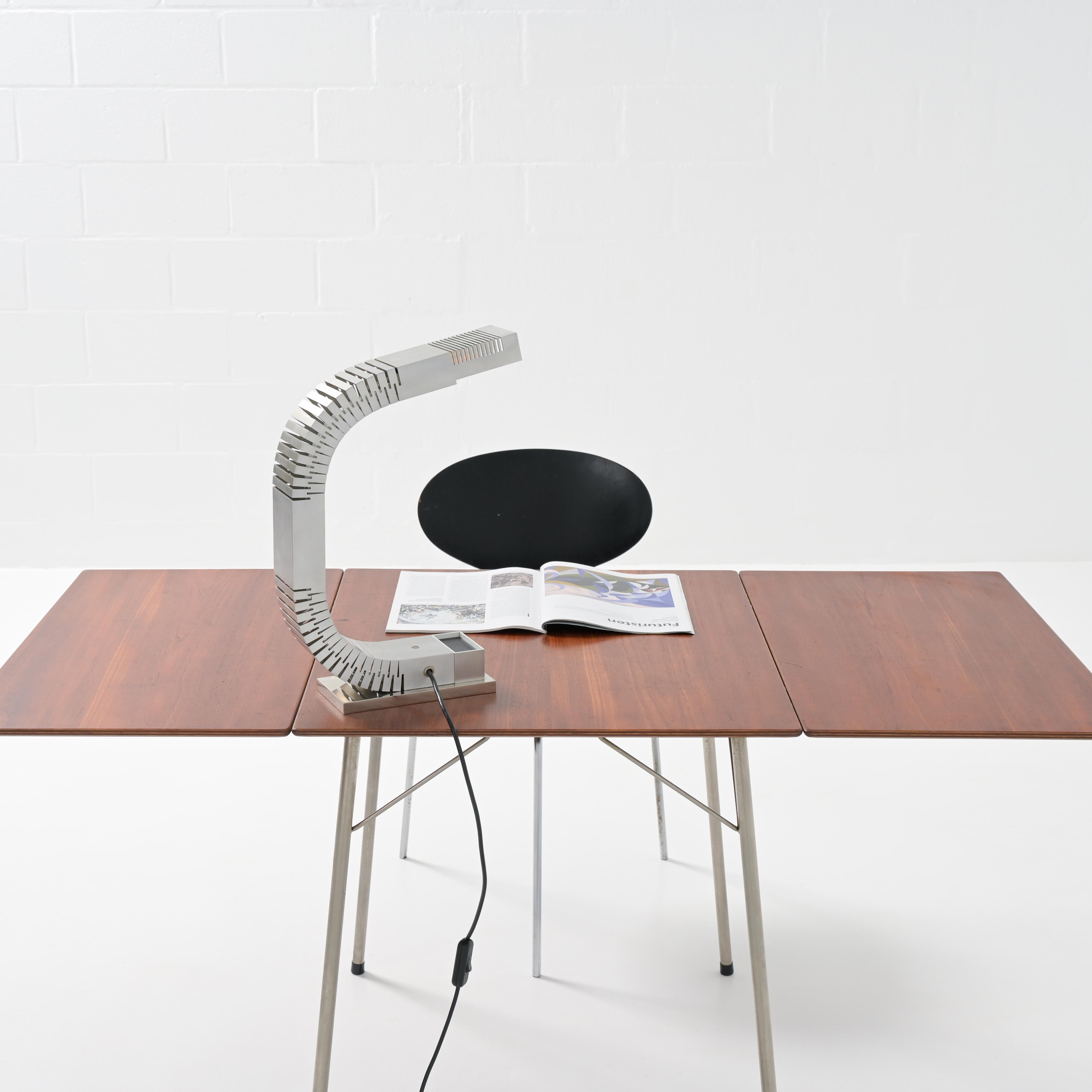 Aluminum Lamp Attributed to Henri Mathieu For Sale 2