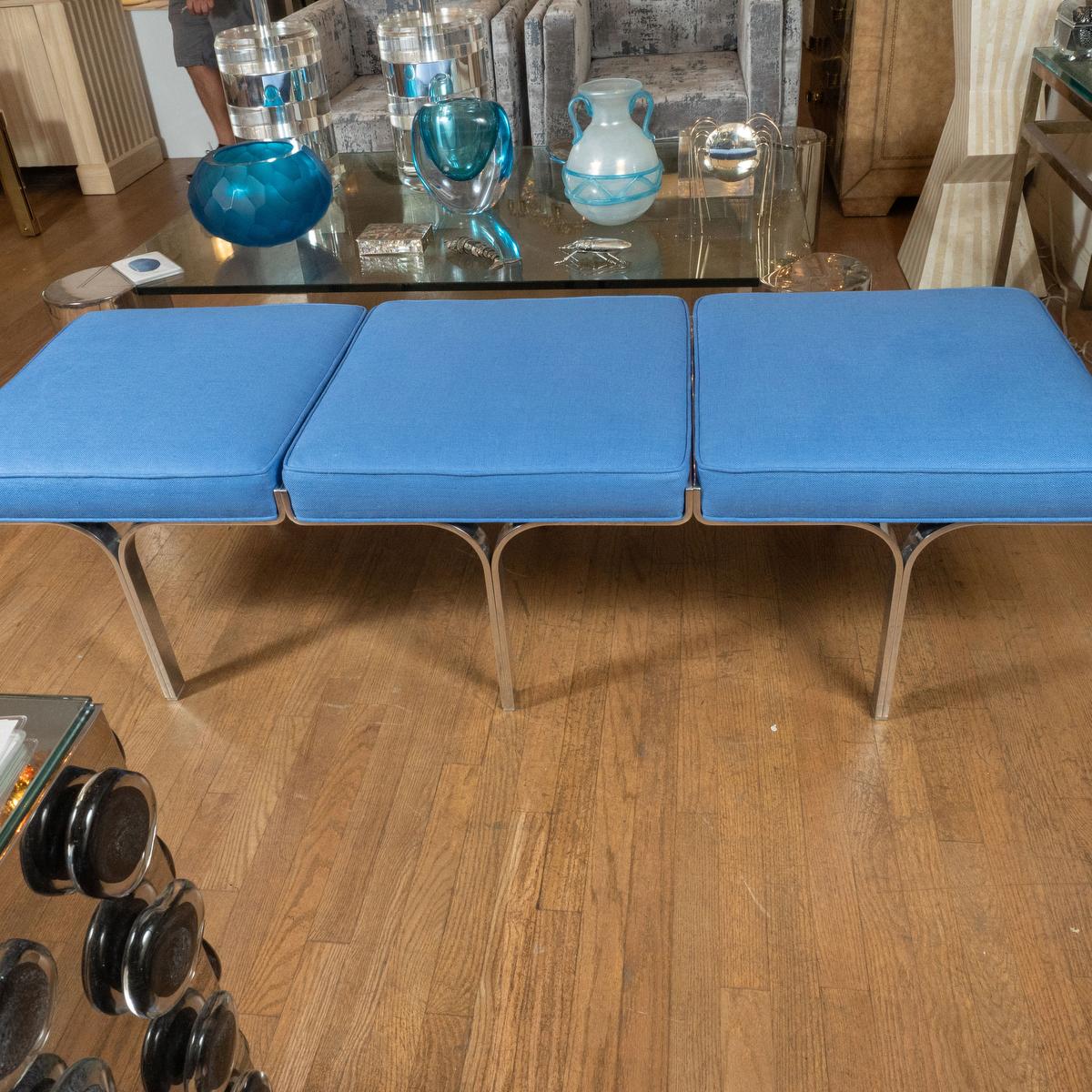 Mid-Century Modern Aluminum Link Bench