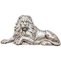 Vintage Aluminum Lion Sculpture