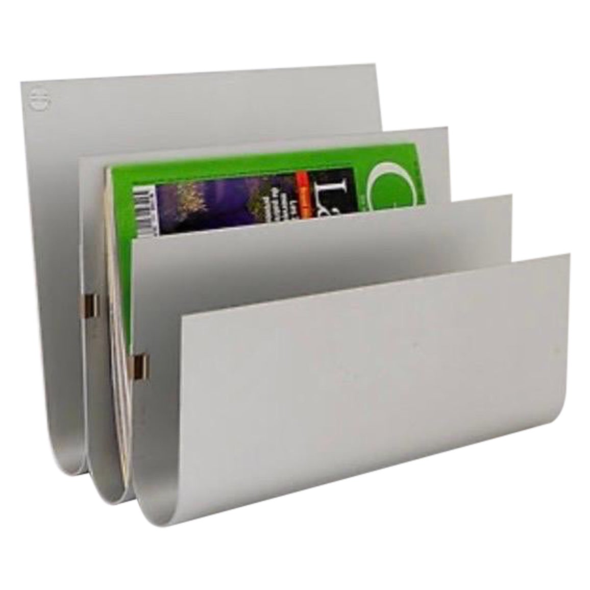 Aluminum Magazine Rack by Pierre Vandel for Espace Pierre Cardin, 1970s For Sale