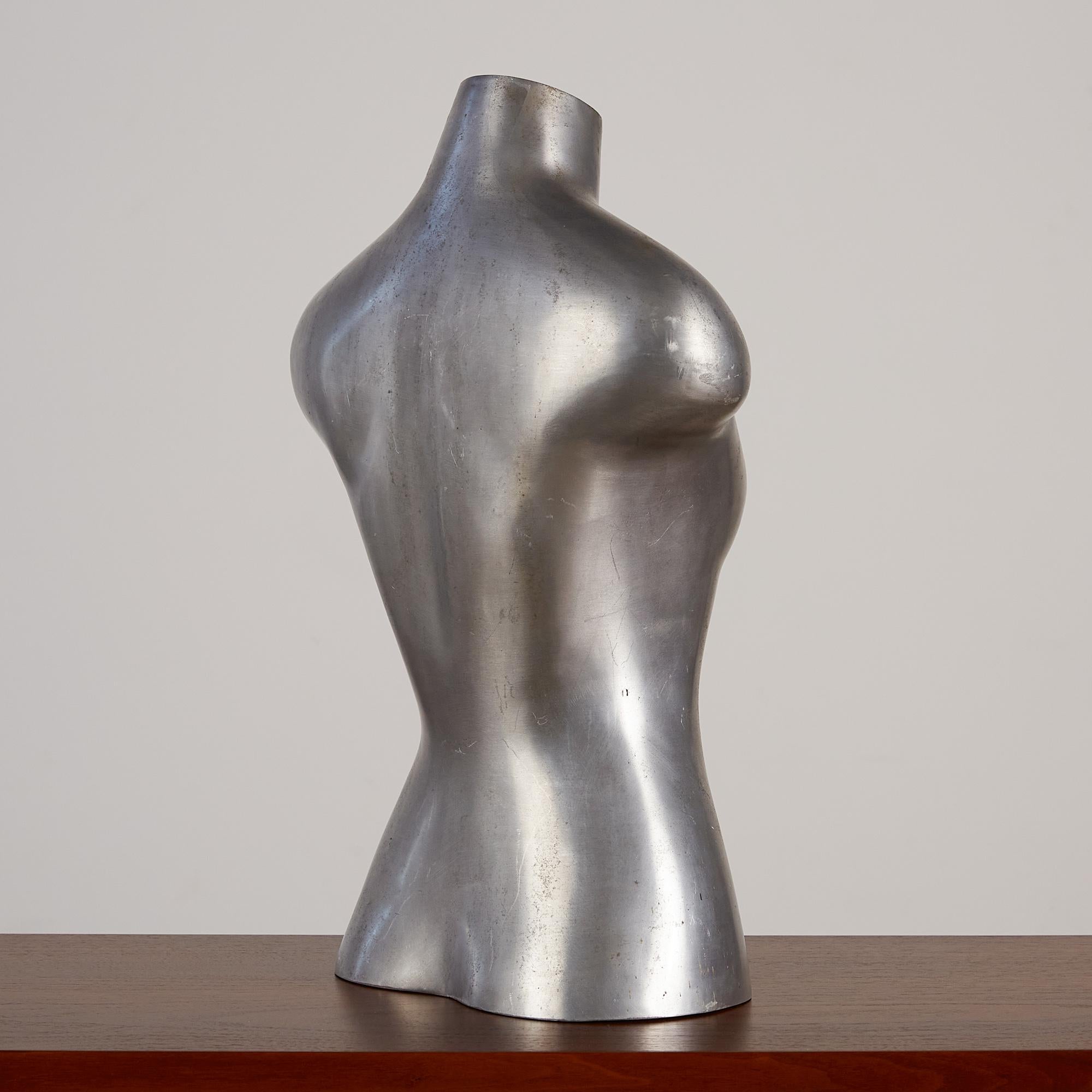 American Aluminum Mannequin Torso Sculpture For Sale
