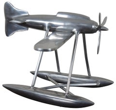 Aluminum Model Sea Propeller Airplane Metal Plane Sculpture Modern Nautical