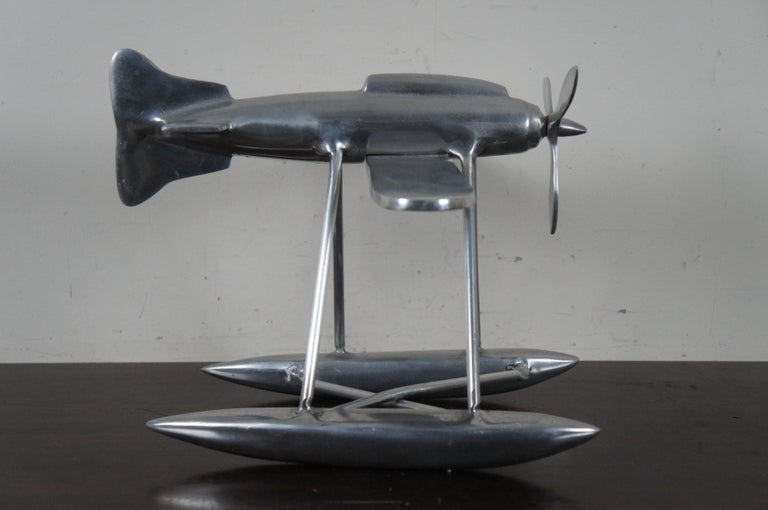 Aluminum Model Sea Propeller Airplane Metal Plane Sculpture Modern Nautical For Sale 2