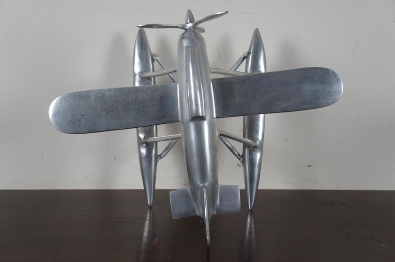 Aluminum Model Sea Propeller Airplane Metal Plane Sculpture Modern Nautical For Sale 3