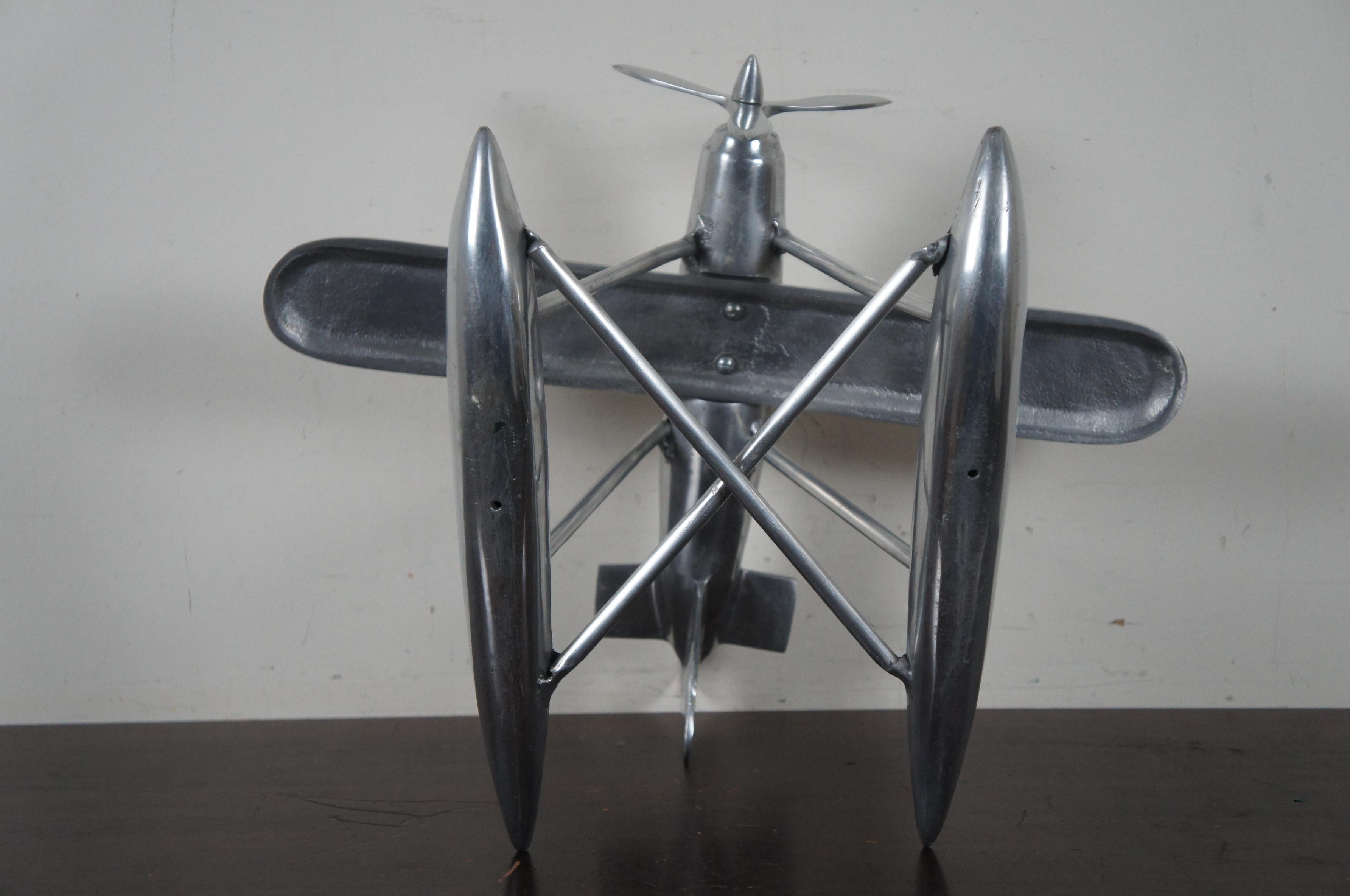 Aluminum Model Sea Propeller Airplane Metal Plane Sculpture Modern Nautical 2