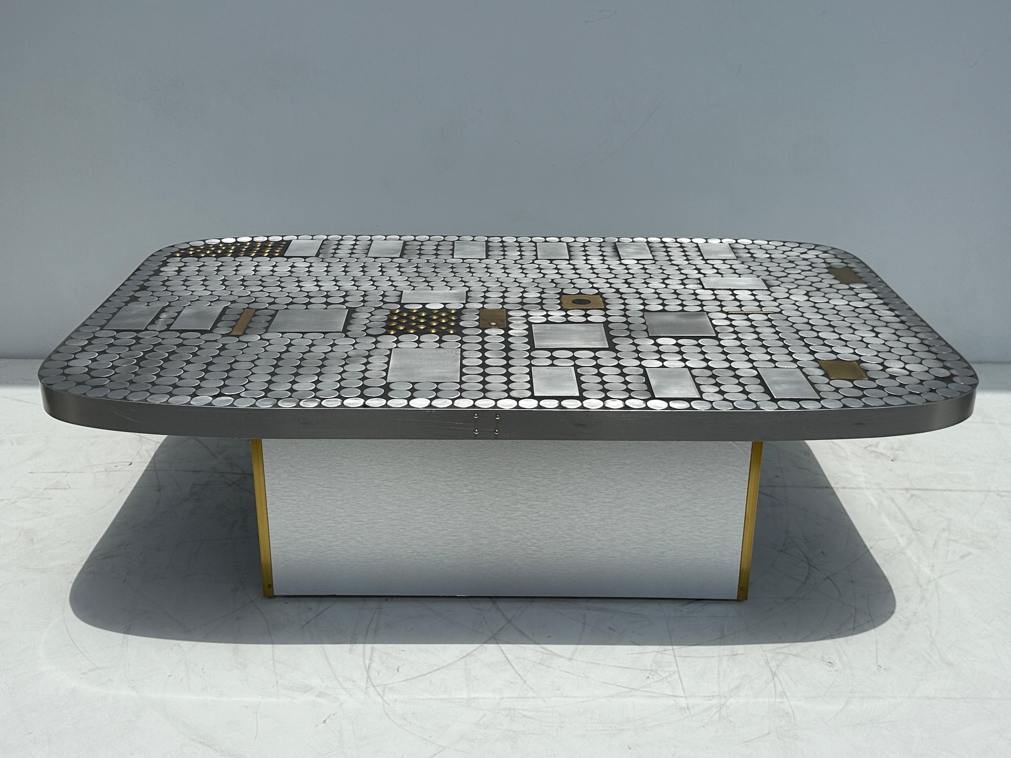 Belgian Aluminum Mosaic Coffee Table by Raf Verjans