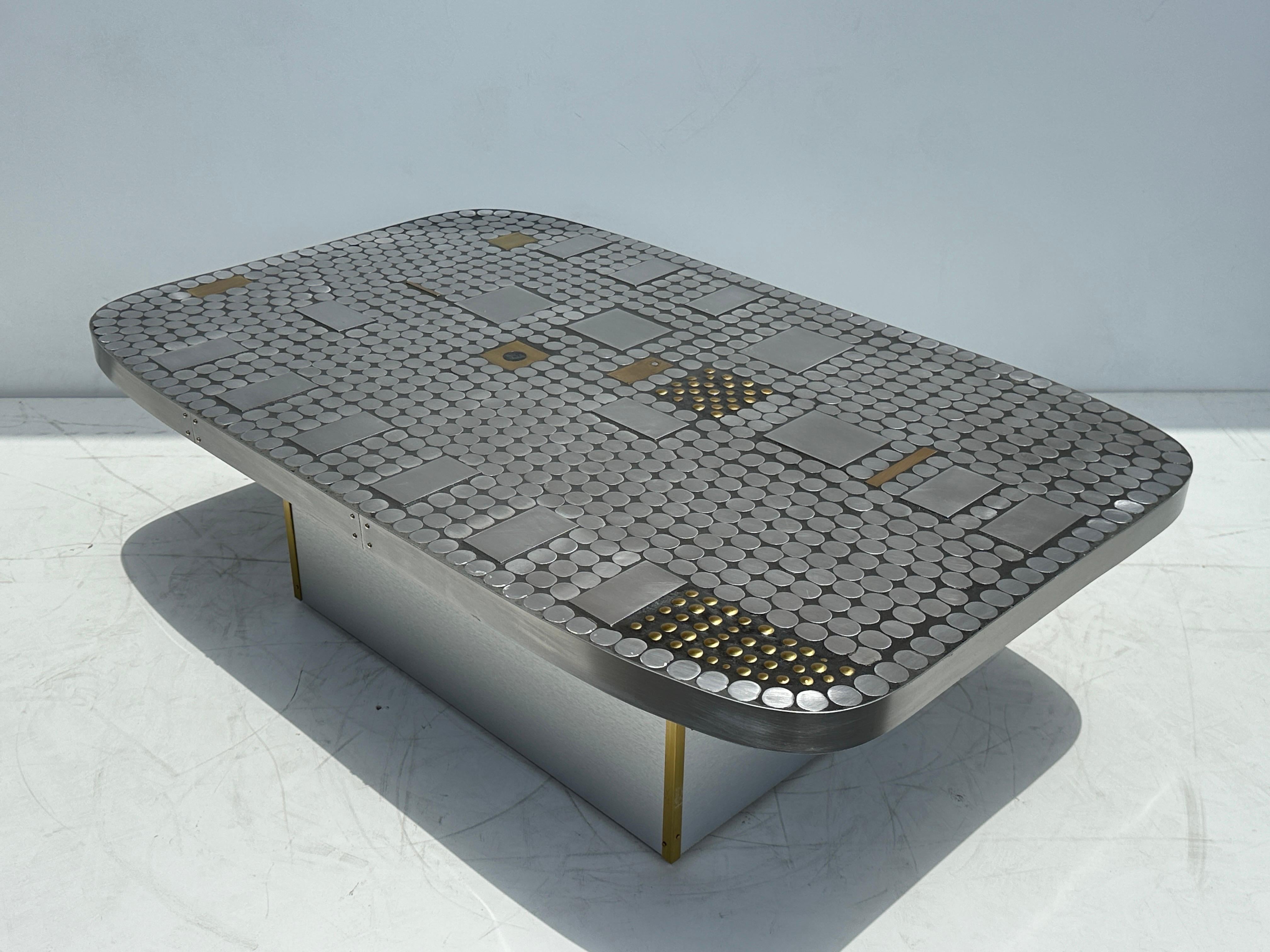 Late 20th Century Aluminum Mosaic Coffee Table by Raf Verjans