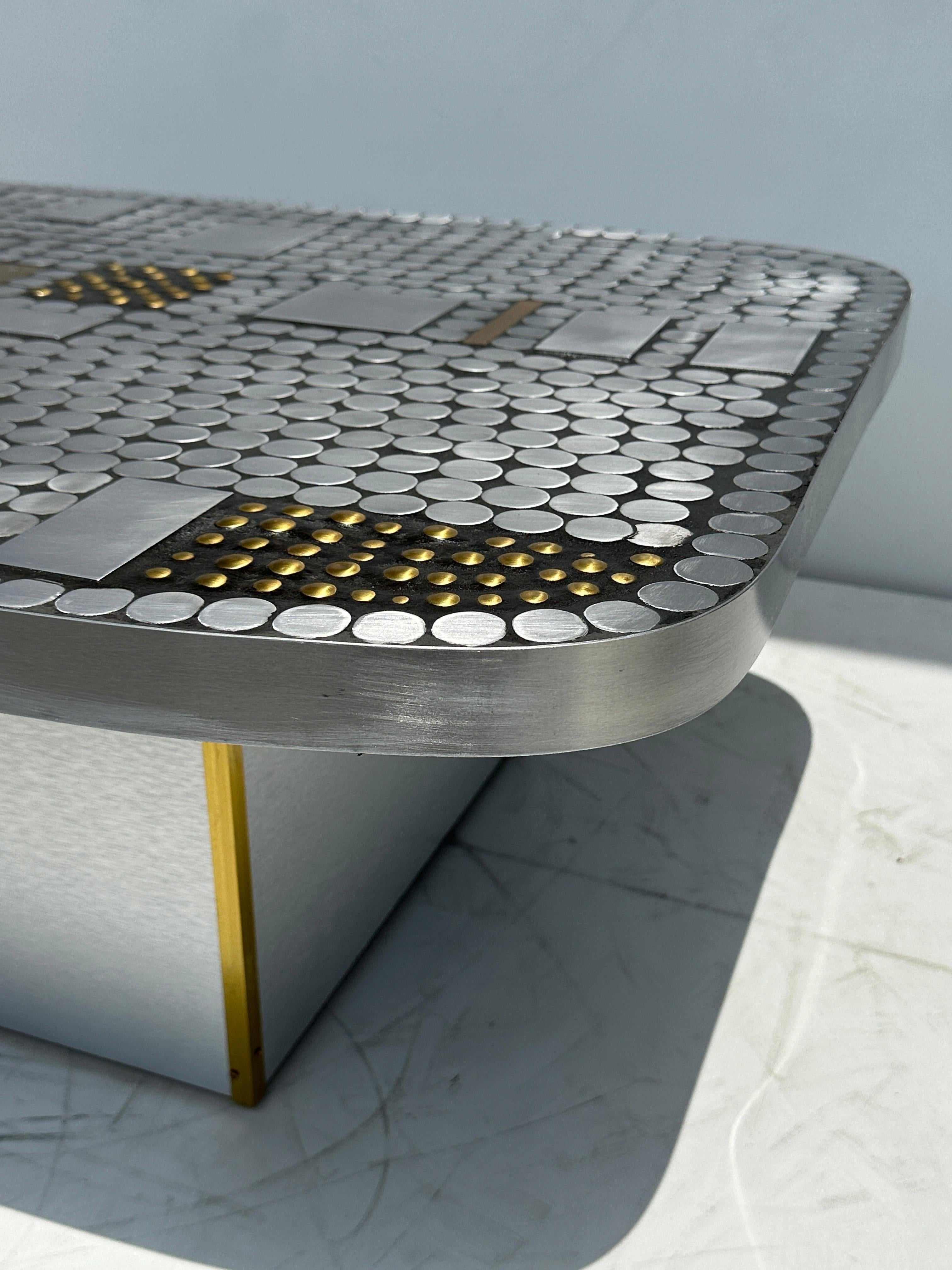 Aluminum Mosaic Coffee Table by Raf Verjans 3