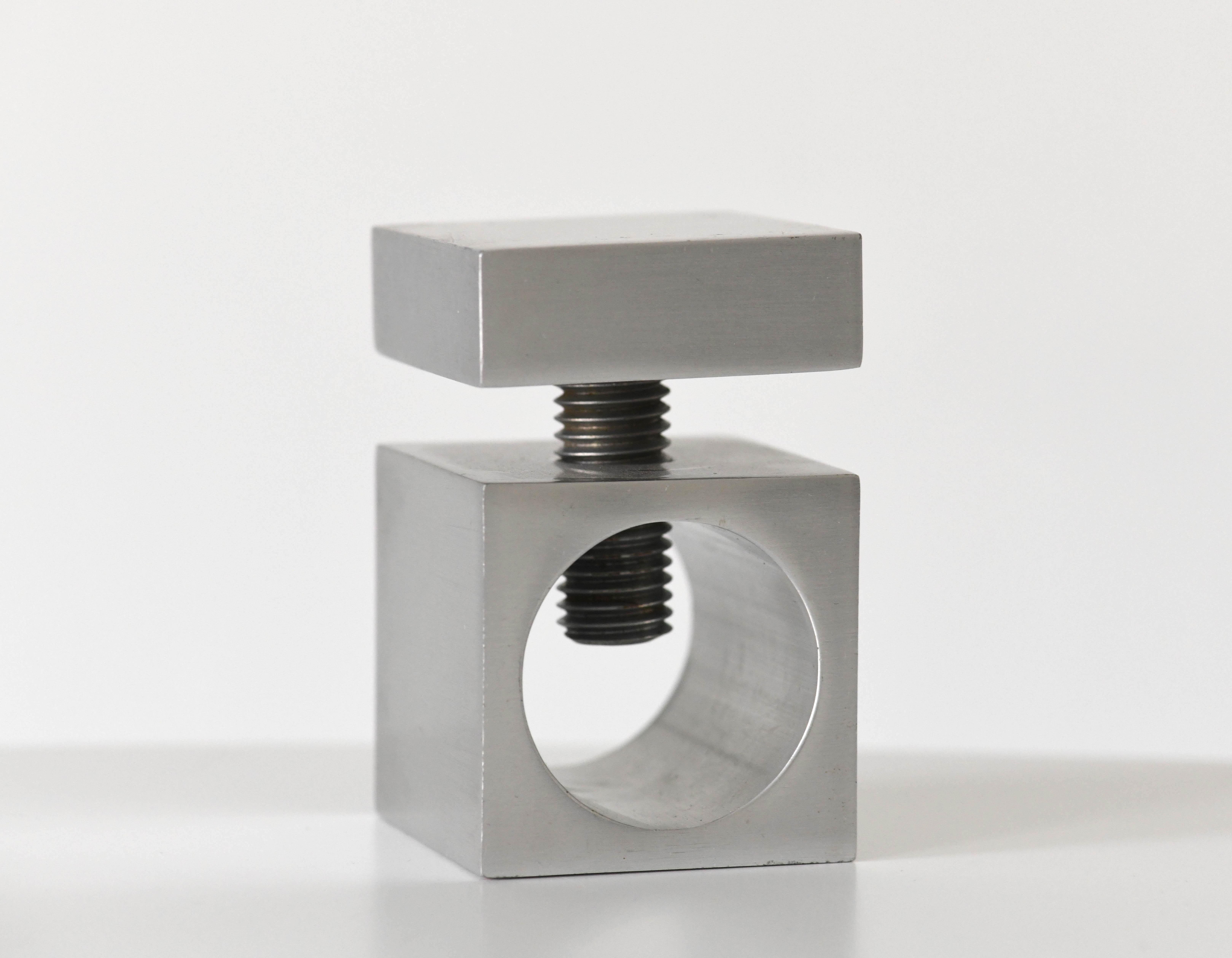 Wonderful functional sculptural nut cracker by French designer by Pierre Vandel. Made in solid aluminum.  