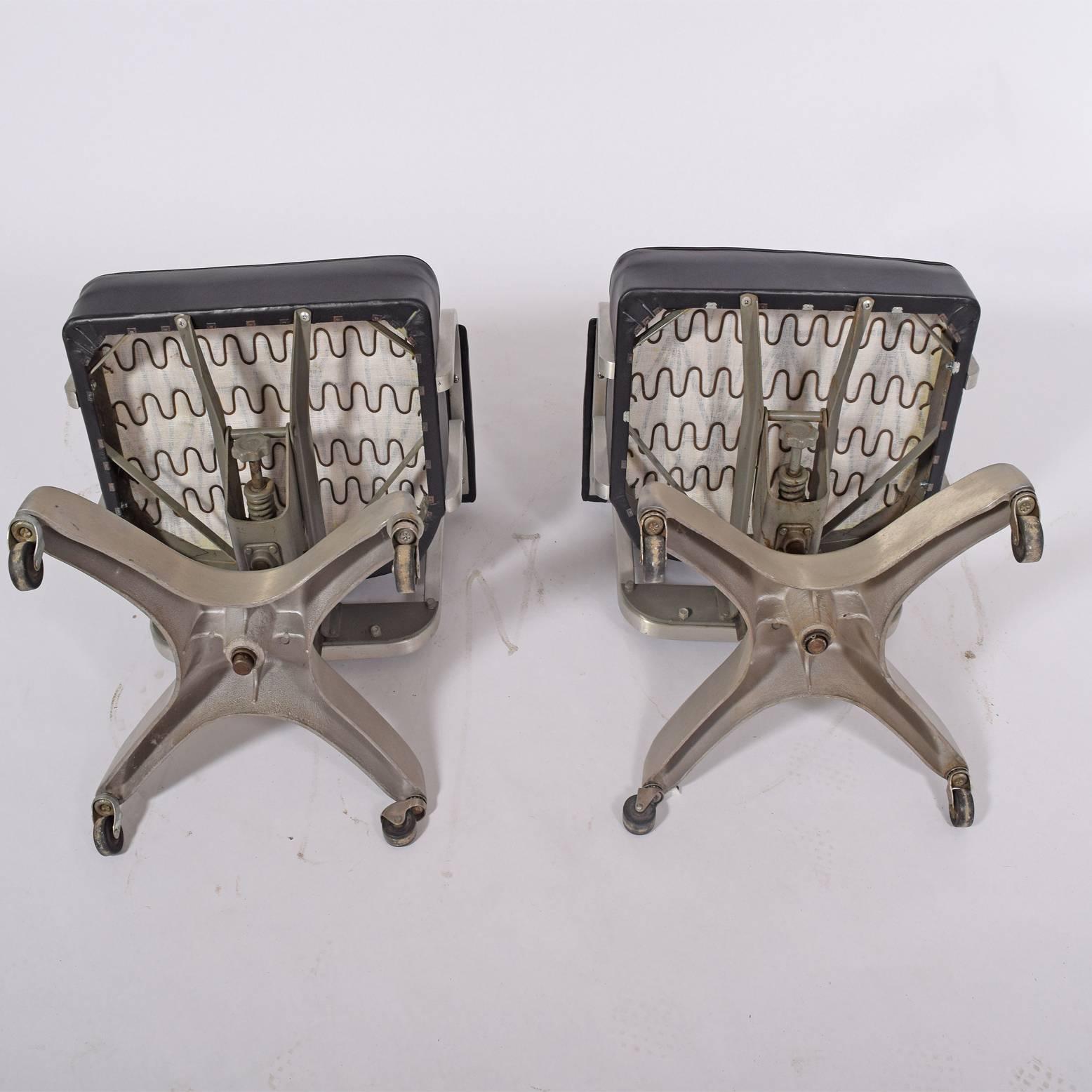 Mid-20th Century Aluminum Office Chairs Made by Emeco Co.