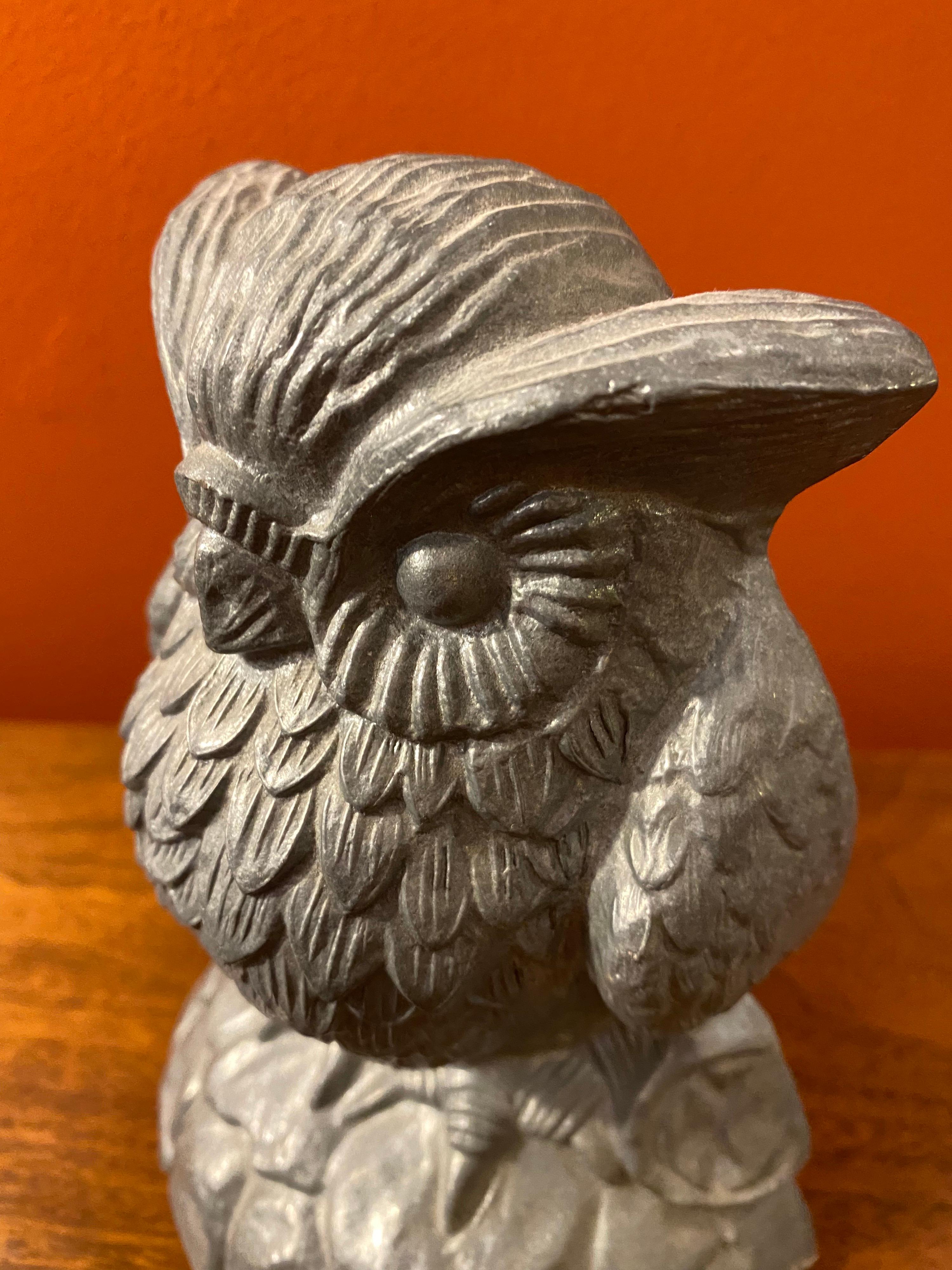 Mid-20th Century Aluminum Owl Bookends For Sale