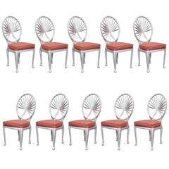 Set of 12 Neoclassical Style Grotto Palm Leaf Dining Chair by Tropitone