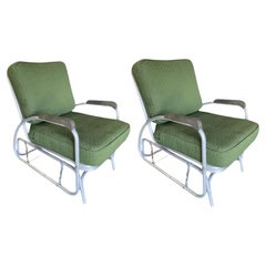 Used Aluminum Patio/Outdoor Lounge Chair Slider Rocking Patio Set of 2