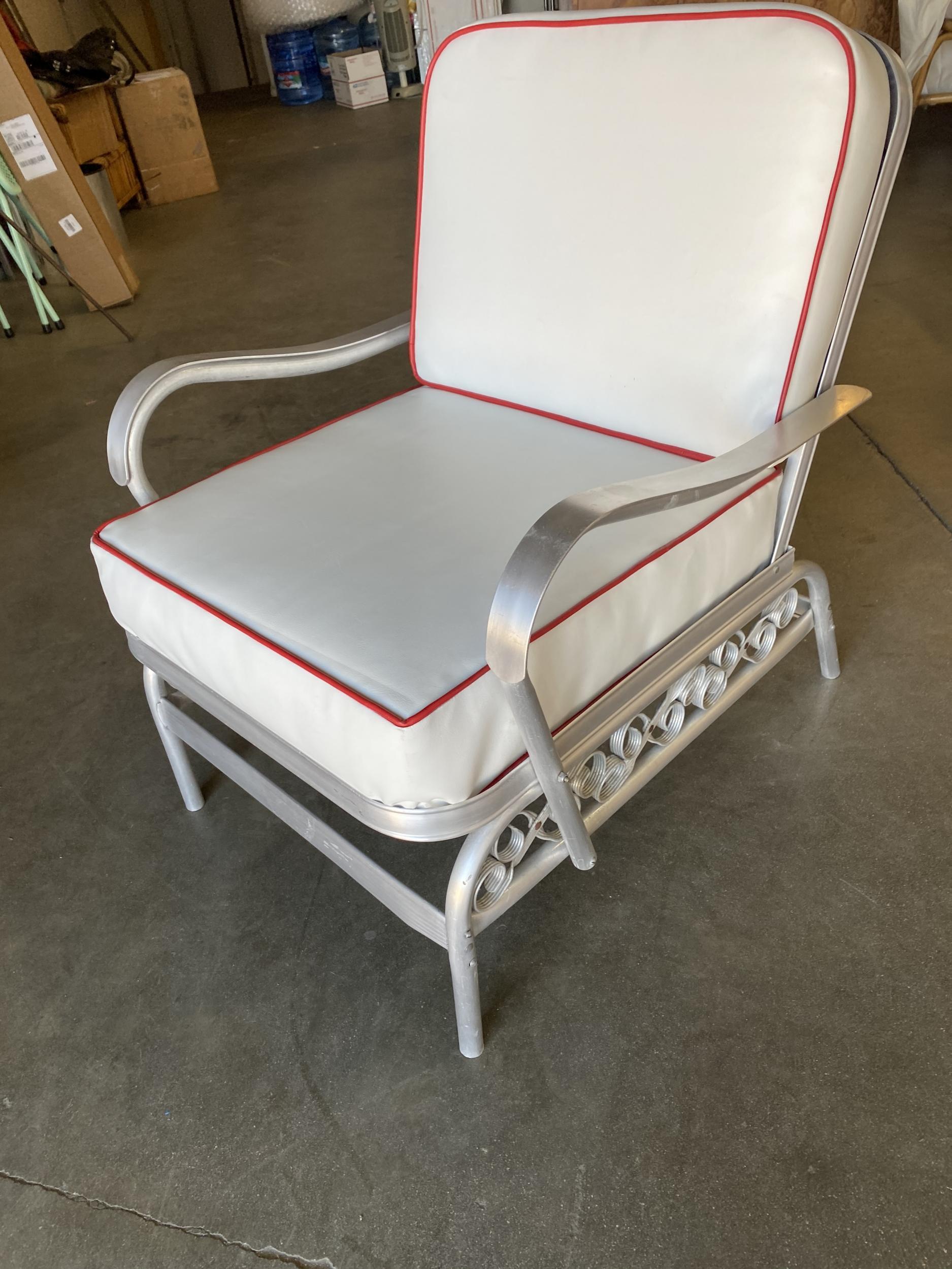 Aluminum Patio/Outdoor Lounge Pair of Chair with Scrolling Side 1