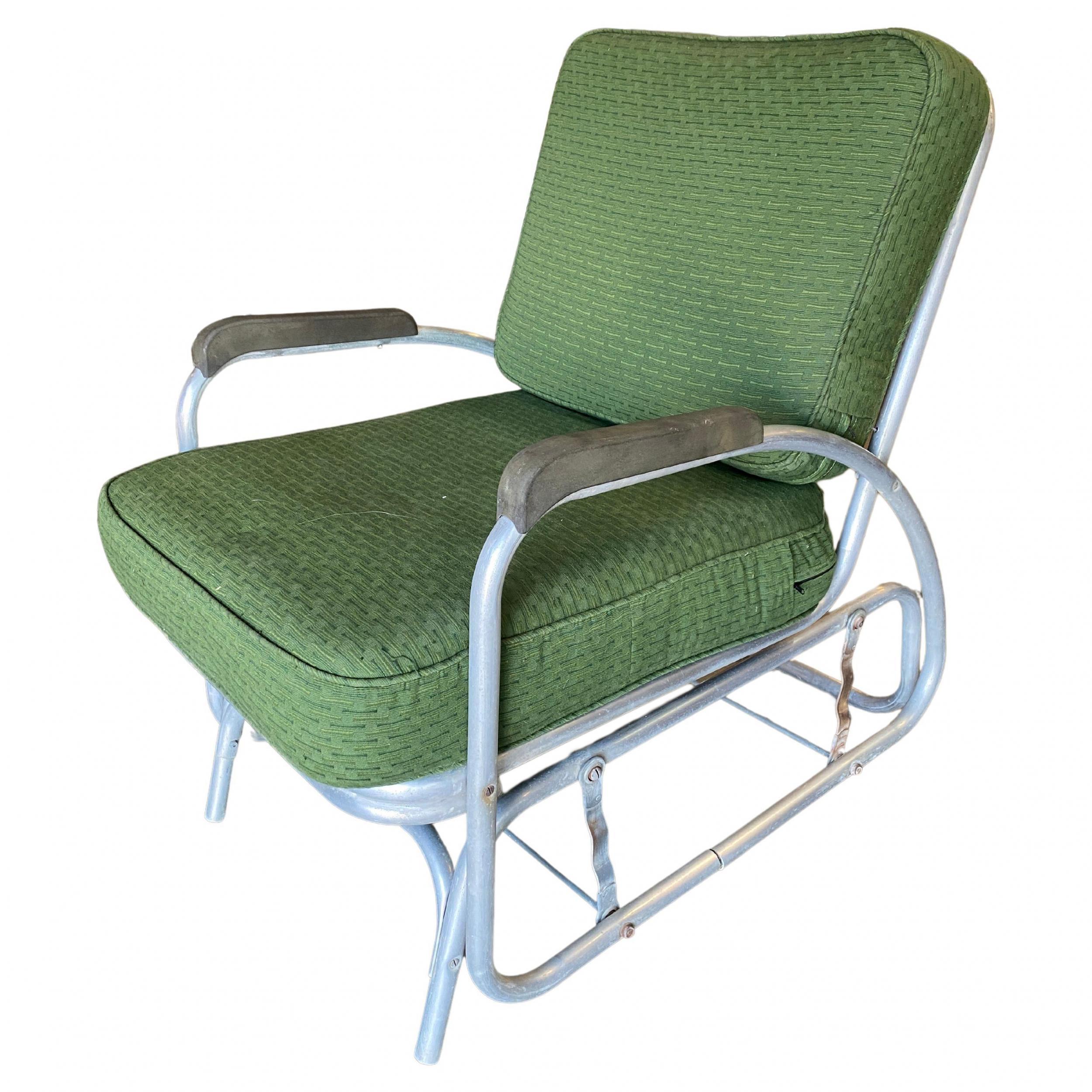 Aluminium-Sofa/Outdoor-Sessel und Loungesessel aus Aluminium mit Schaukelstuhl, Schaukeln, Patio, Set (Art déco) im Angebot