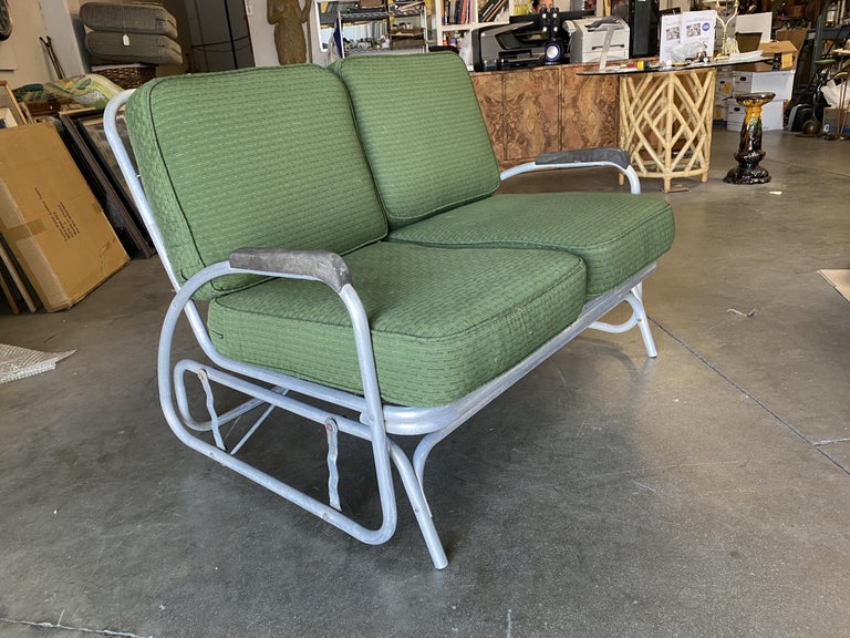 Aluminum Patio/Outdoor Settee and Lounge Chair Slider Rocking Patio Set