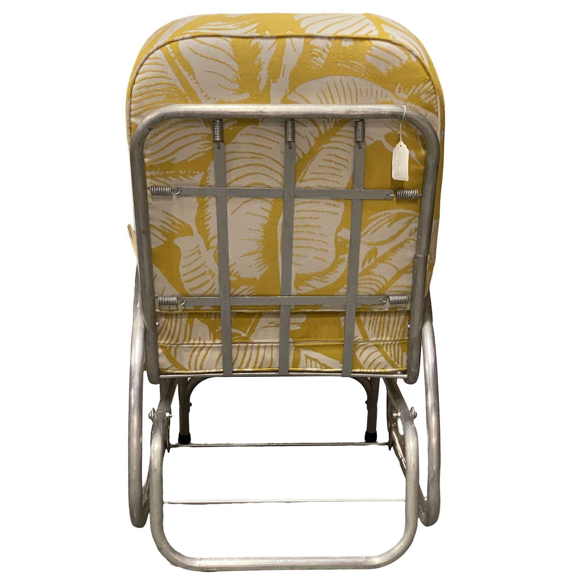Aluminium Patio/Outdoor Sled Base Rocking Slider Armchair w/ Speed Arms im Zustand „Hervorragend“ im Angebot in Van Nuys, CA