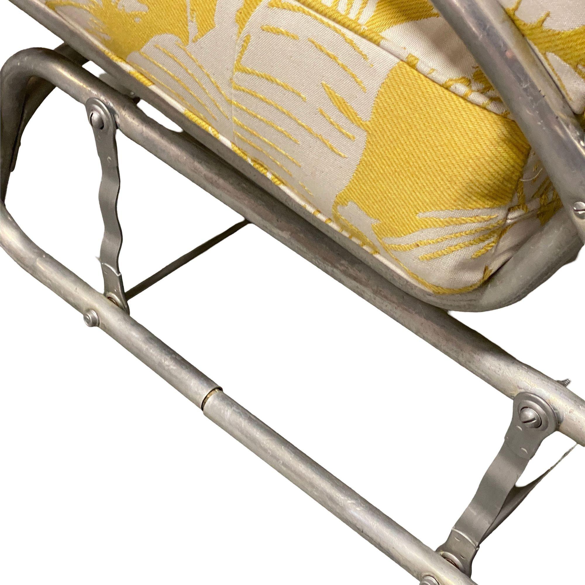 Aluminium Patio/Outdoor Sled Base Rocking Slider Armchair w/ Speed Arms (Stoff) im Angebot