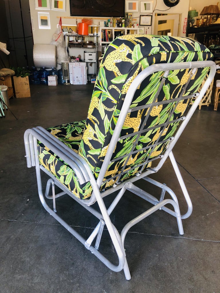 folding outdoor lounge chair on Aluminum Patio Outdoor Slider Rocking Lounge Chair With Speed Arm For Sale At 1stdibs