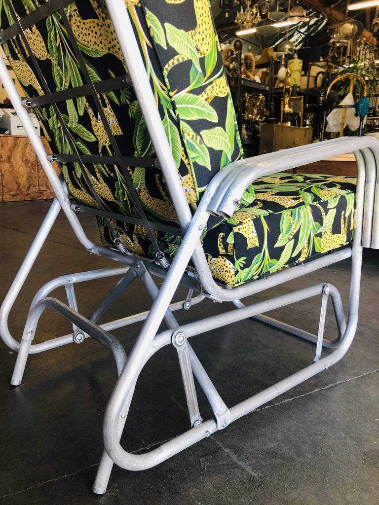 folding outdoor lounge chair on Aluminum Patio Outdoor Slider Rocking Lounge Chair With Speed Arm For Sale At 1stdibs
