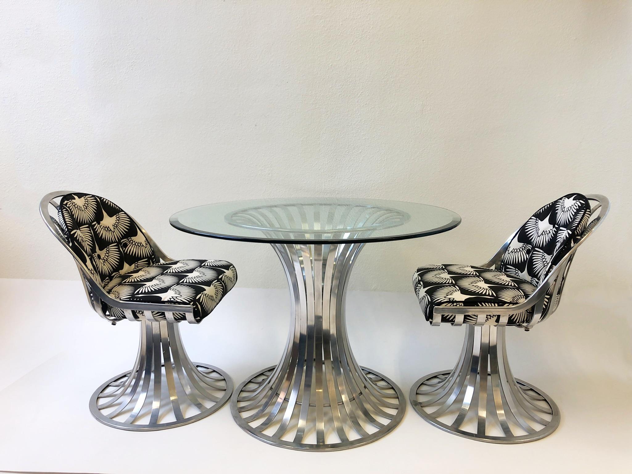 Modern Aluminum Patio Table and Chairs by Russell Woodard